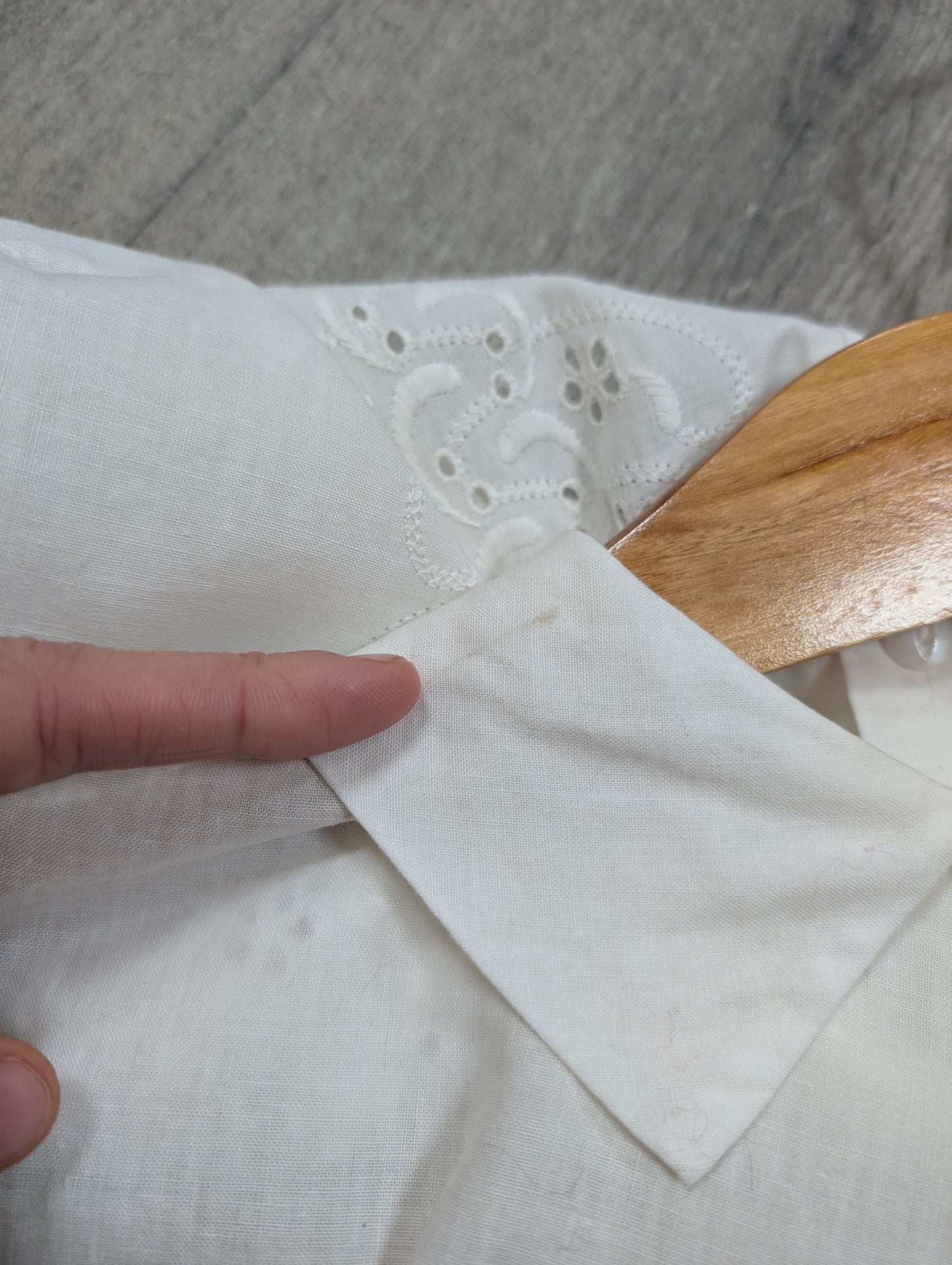 50s/60s white cotton broderie anglaise top - S/8/10