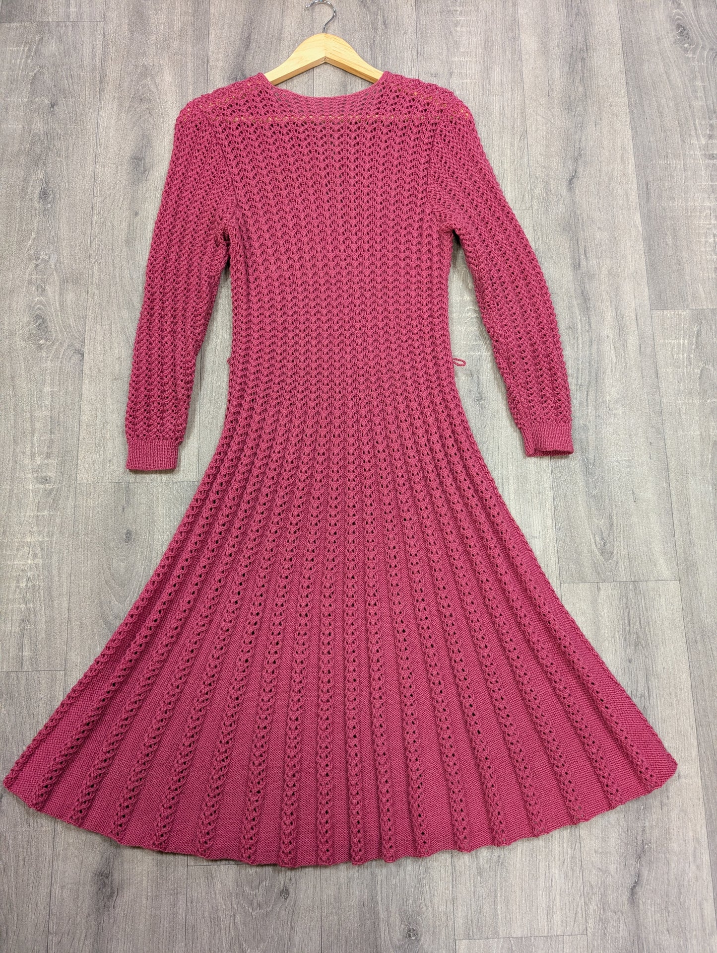 1980s pink knitted dress - S/M