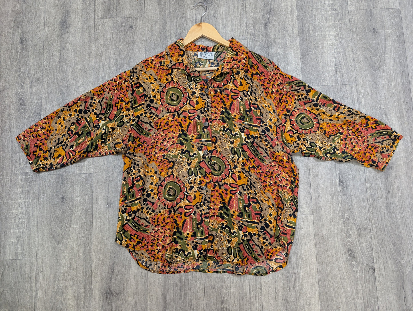 1980s Maygene rayon shirt - M/L