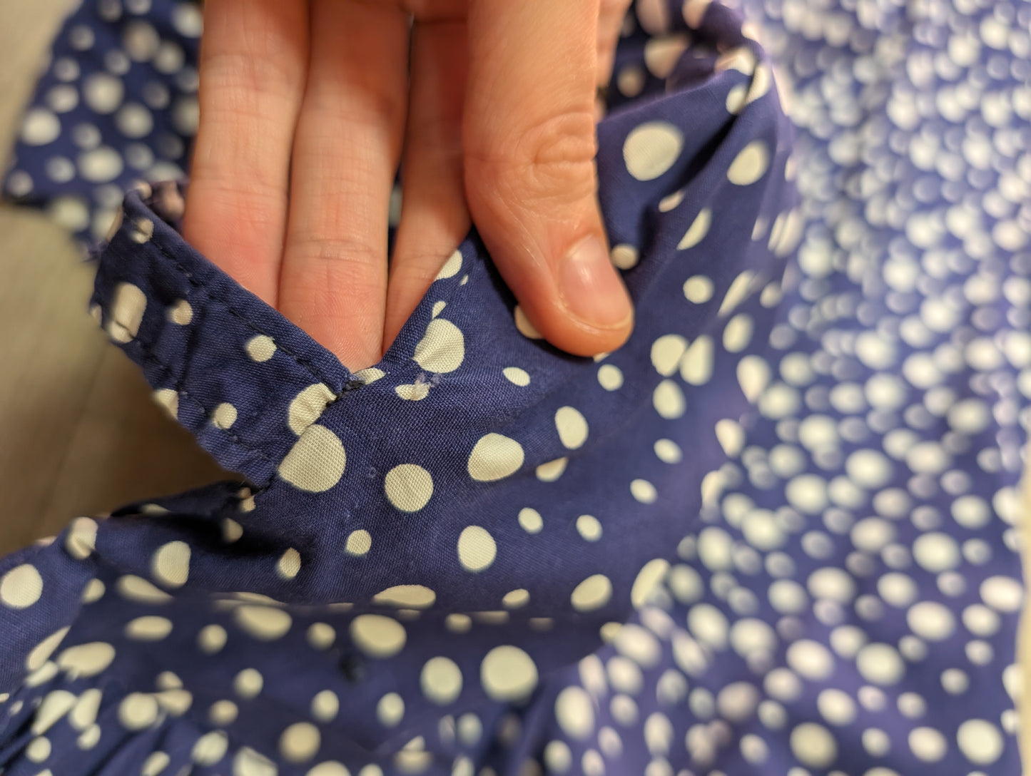1950s 'A Diana Dress' navy/white polka dot cotton - S/8/10