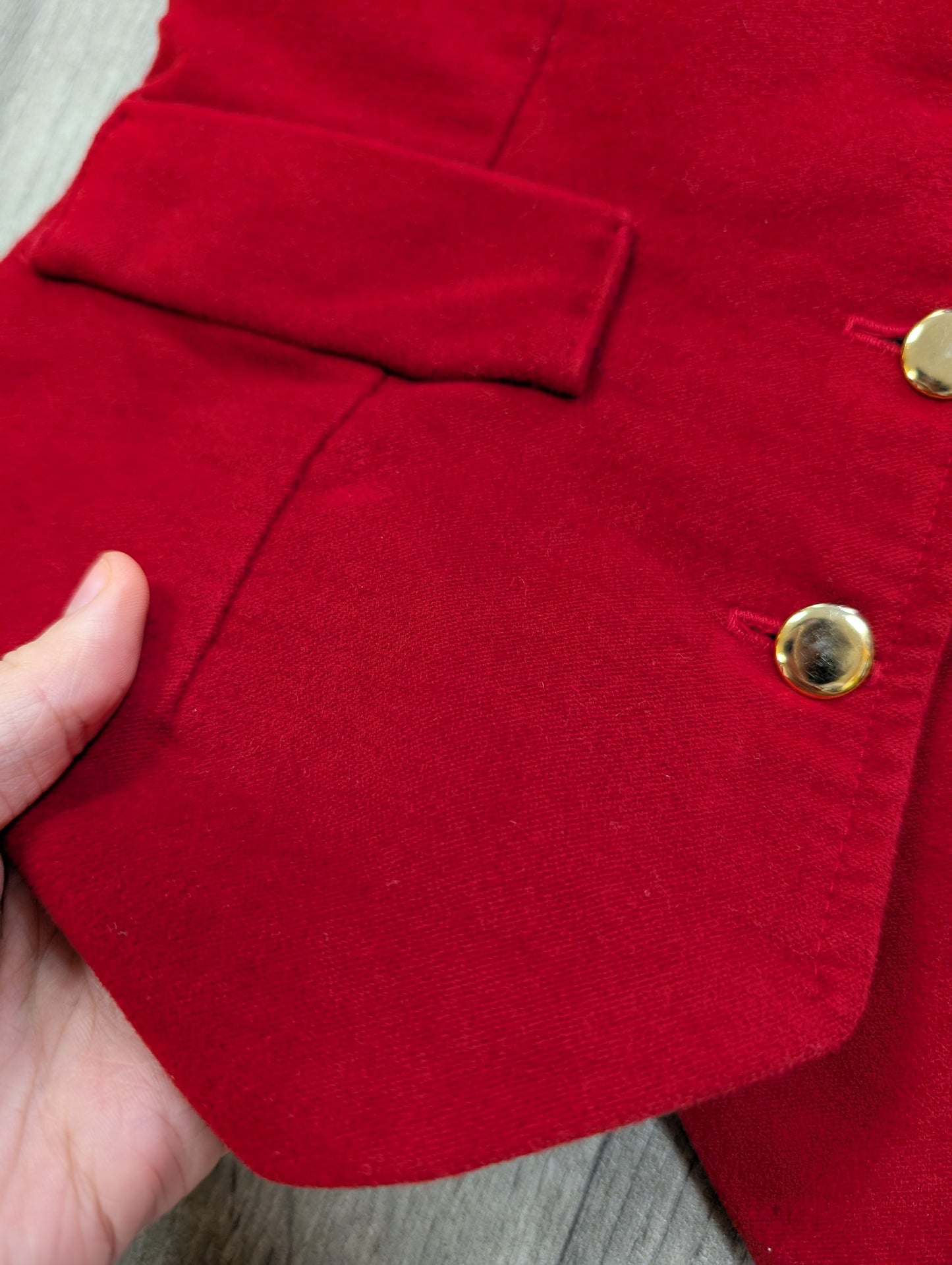 70s/80s Fraich Designs red waistcoat made in Pembrokeshire - XS/S