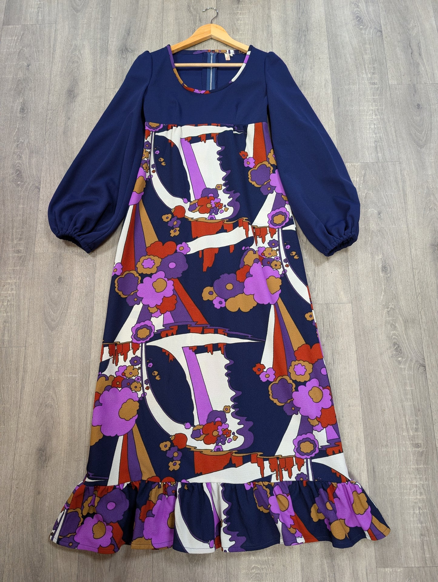 1970s psychedelic maxi dress - S/8