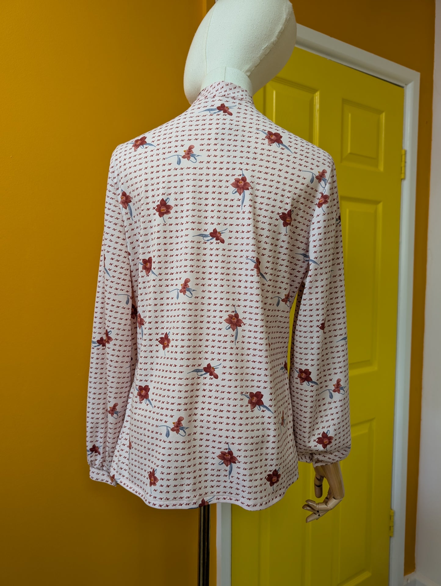 70s/80s Eastex pussy bow collar blouse - M/12
