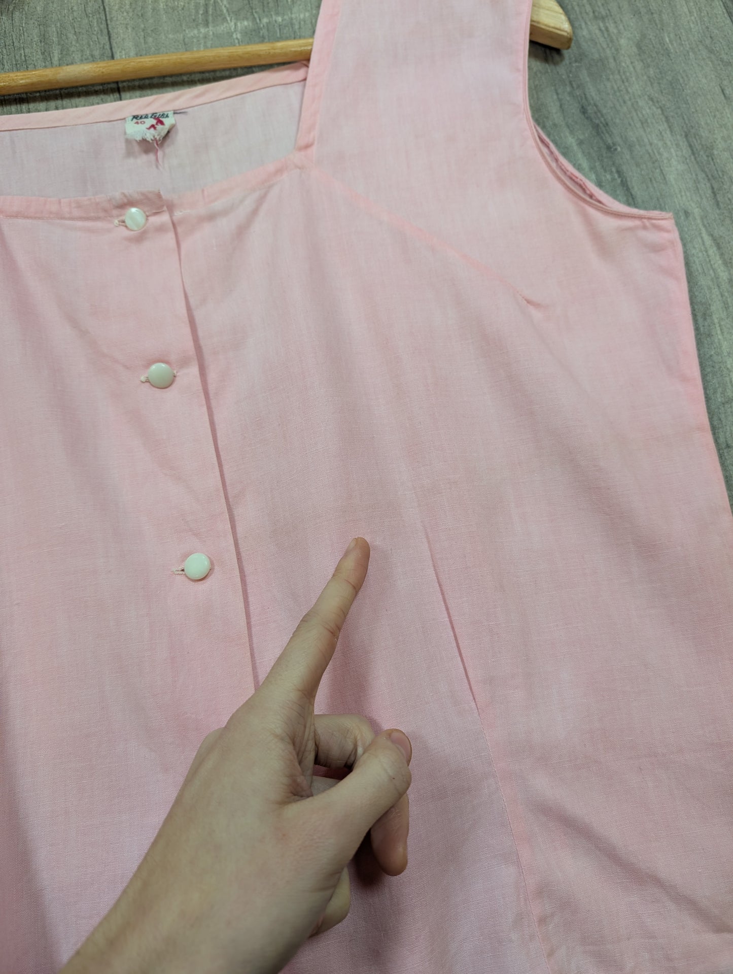 1950s Red Girl pink cotton top - M