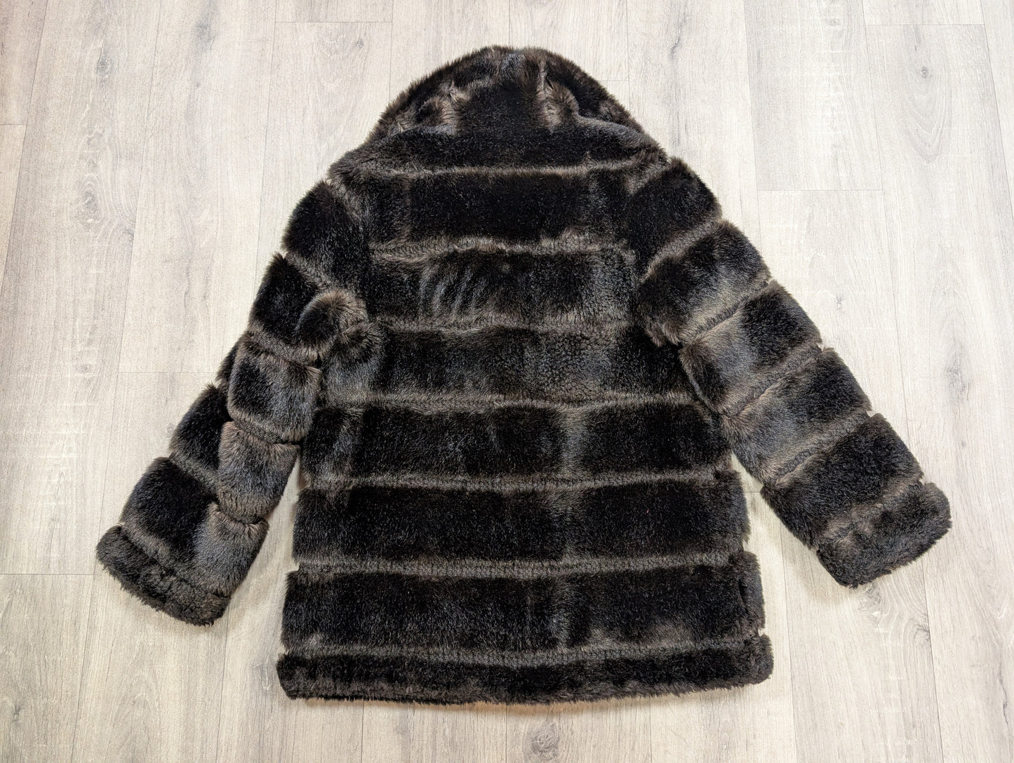 1970s Tissavel dark brown faux fur coat - S