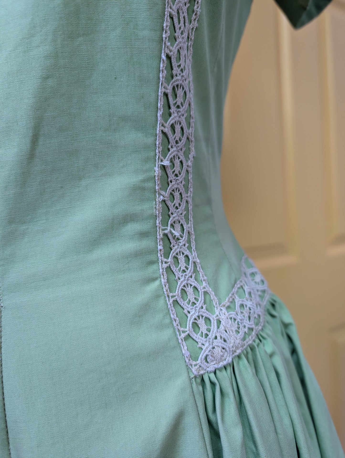 1950s Rhona Roy green cotton dress - XS/S/6/8