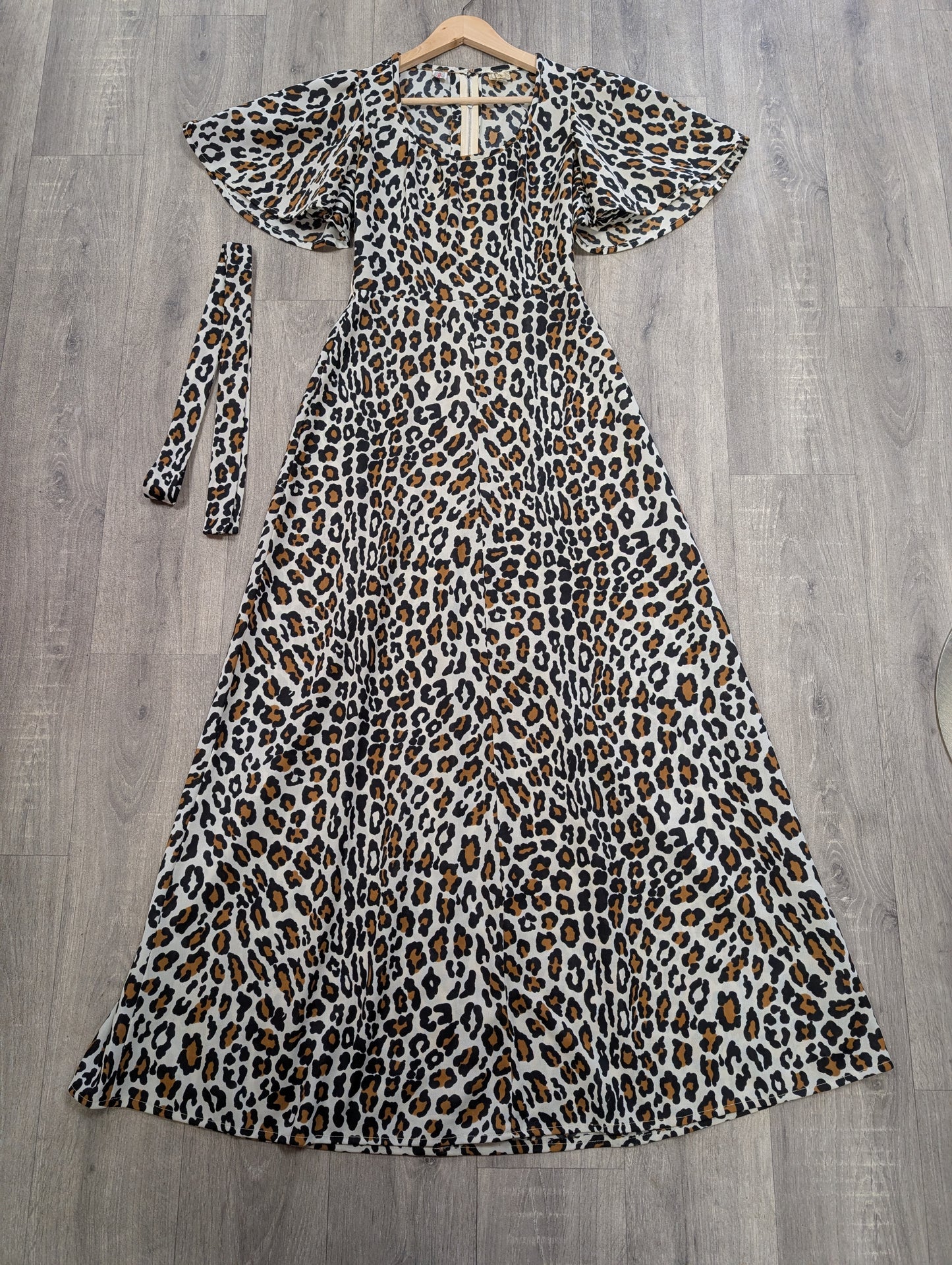 1970s Richard Shops leopard print maxi dress - S/8