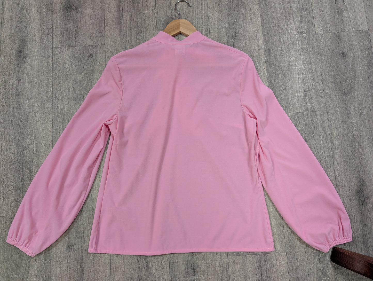 60s/70s Brentford's pink pussy bow blouse - M