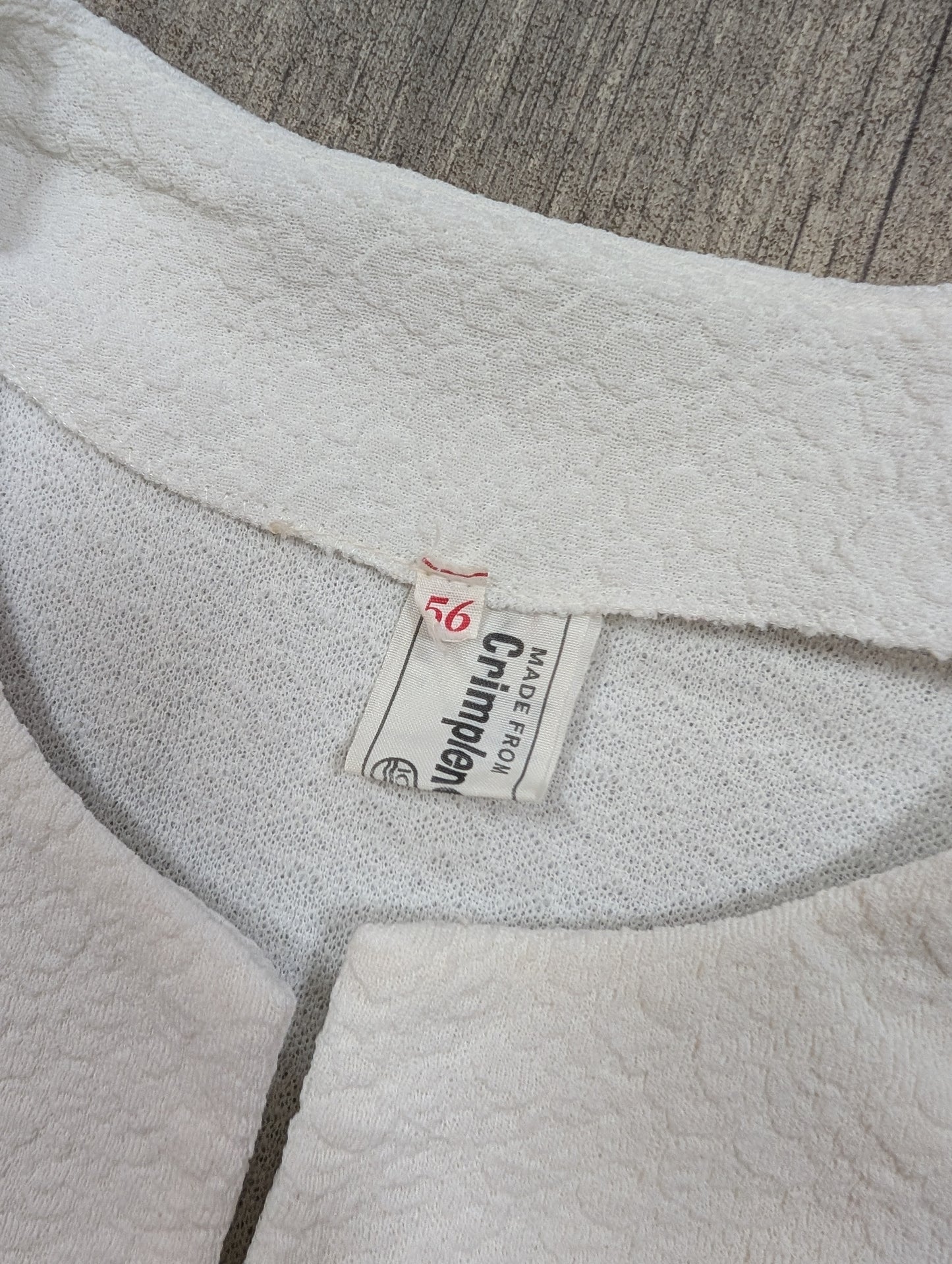 Deadstock 1960s white crimplene dress and coat - XXL/26