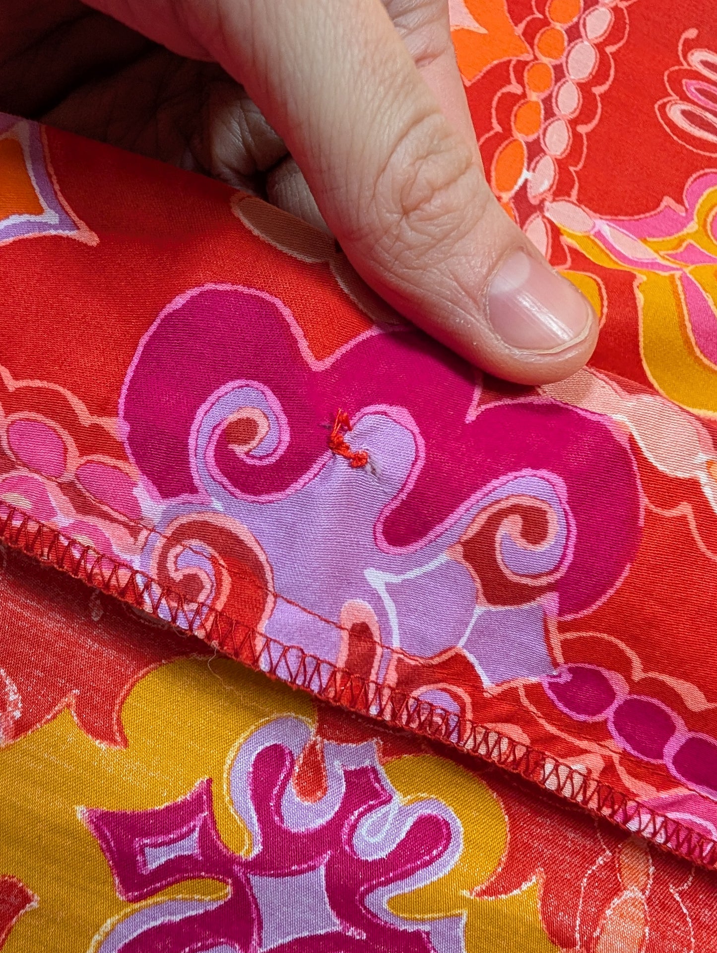1960s St Michael psychedelic cotton housecoat with belt - S/8/10