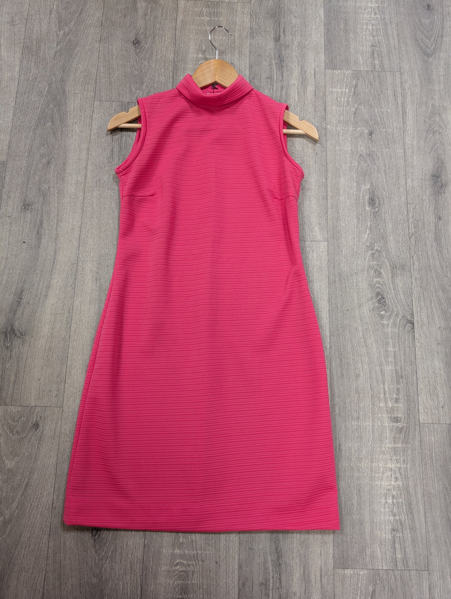 1960s pink crimplene dress - S/8
