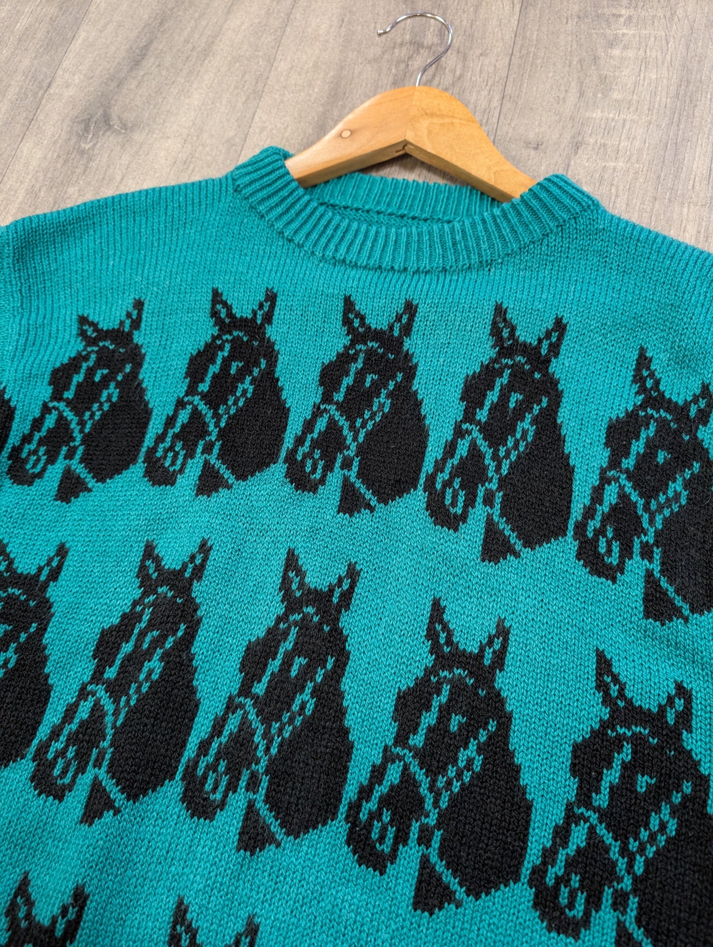 Horse jumper green/black - S