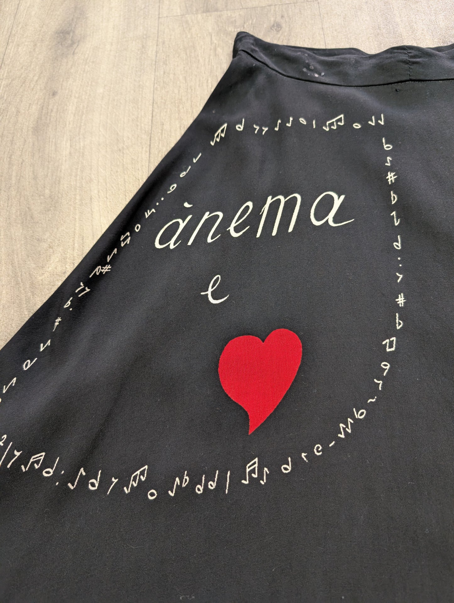 1950s novelty Anema e Core rayon skirt - 25" waist