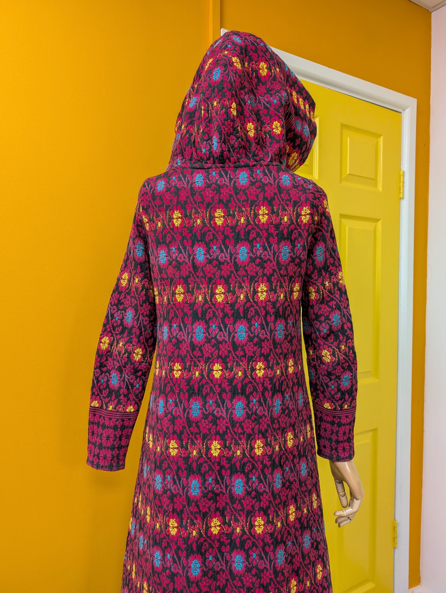 1960s Forbidden Fruit cotton tapestry hooded coat - XS/S