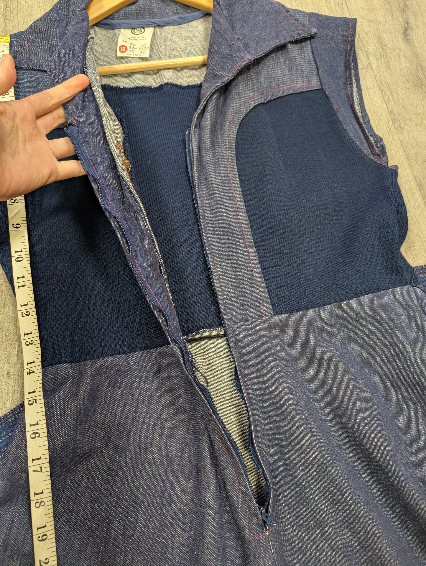 1970s C&A denim dress and belt - S/M/10/12