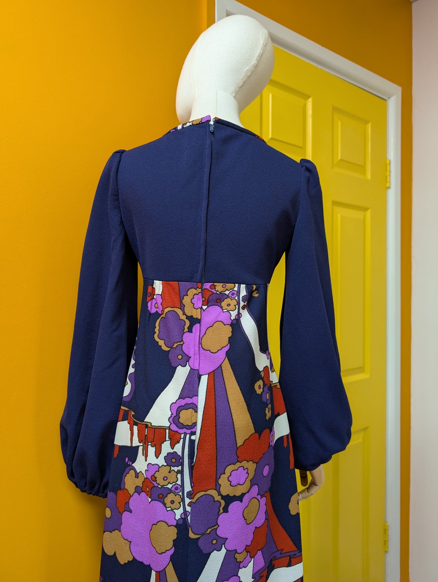 1970s psychedelic maxi dress - S/8
