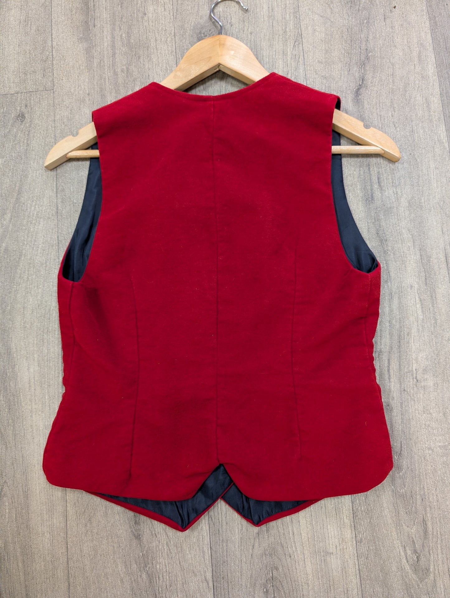 70s/80s Fraich Designs red waistcoat made in Pembrokeshire - XS/S