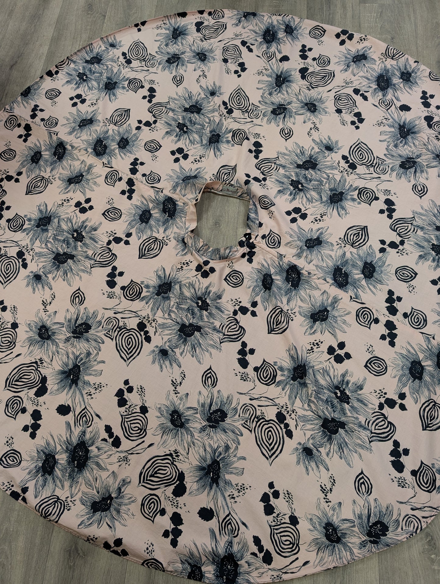 1950s St Michael abstract floral full circle cotton skirt - 25" waist