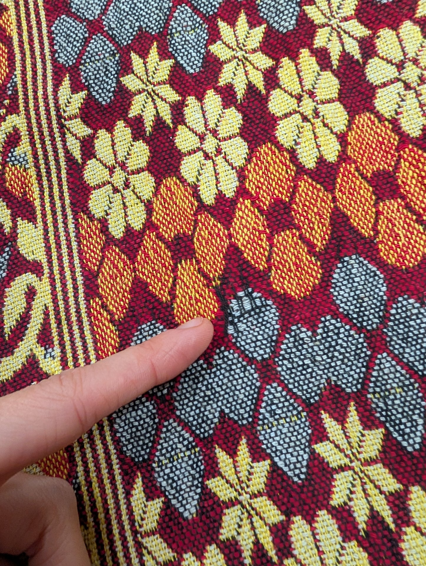 60s/70s cotton tapestry hooded coat - XS/S