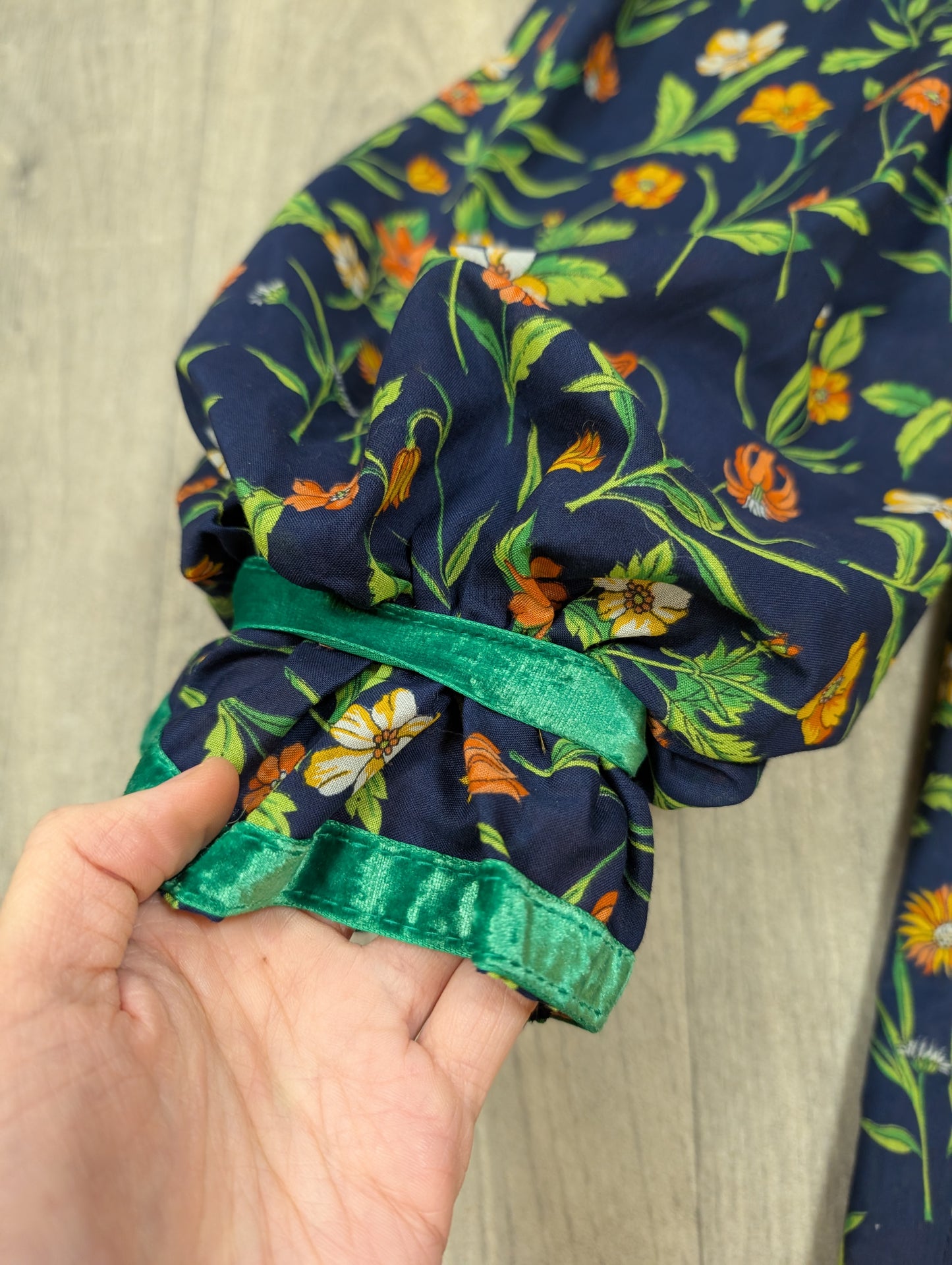 Incredible 60s/70s Quad floral maxi dress - XS
