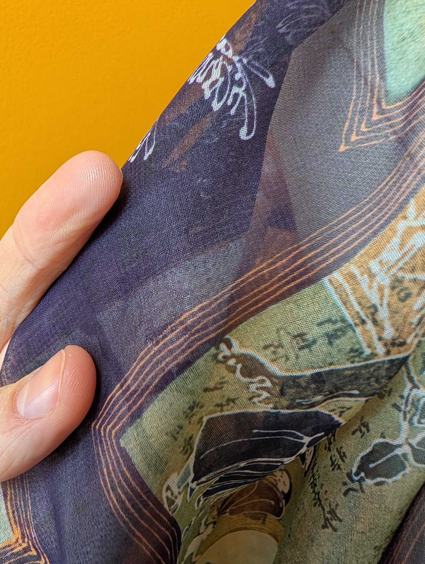1970s John Craig sheer oriental geisha print blouse - S/10