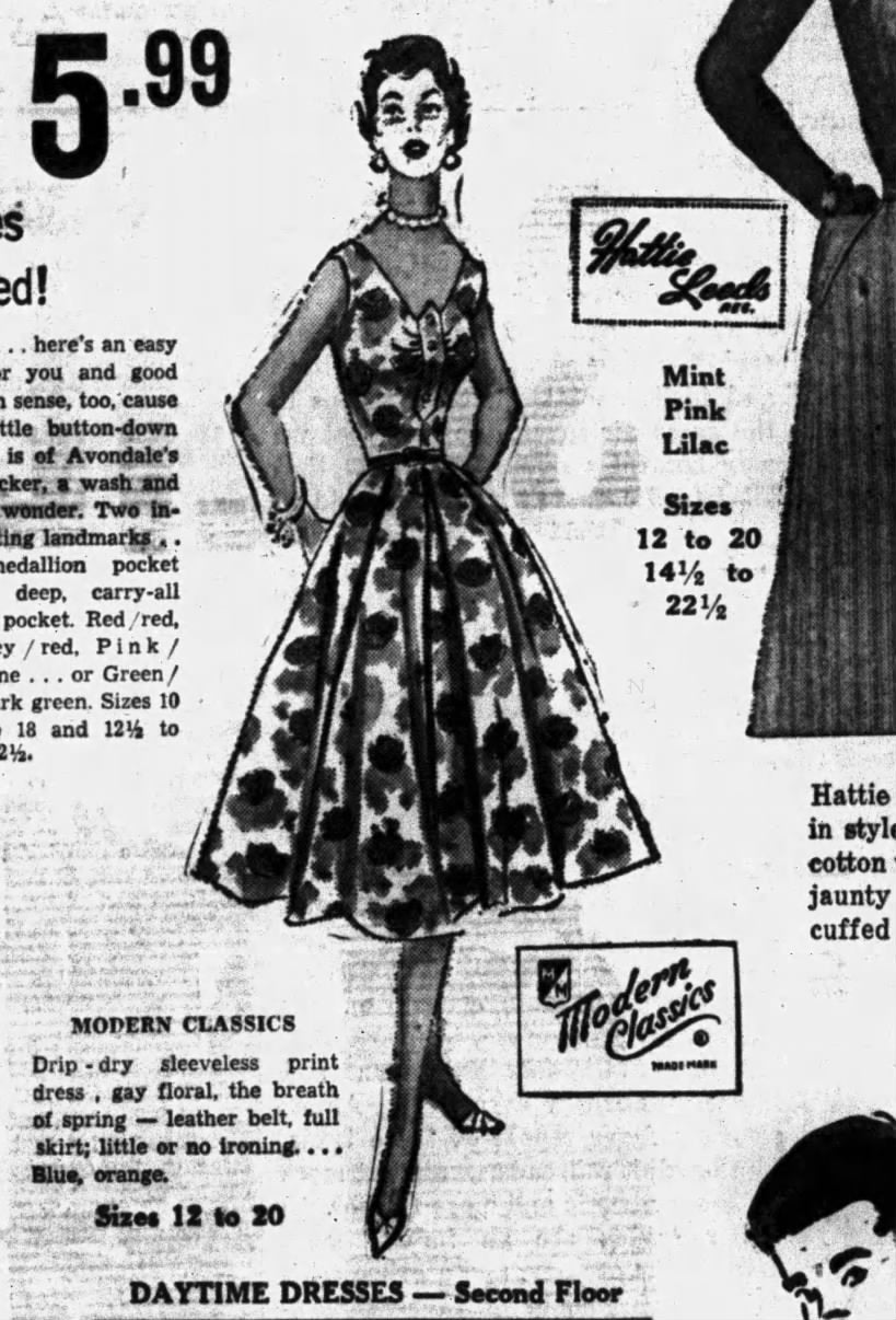 Late 1950s Modern Classics orange floral cotton dress - XS/S/6/8