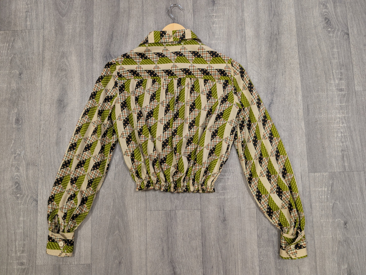 1970s Daniel Hechter Paris green top and skirt - XS/6/8