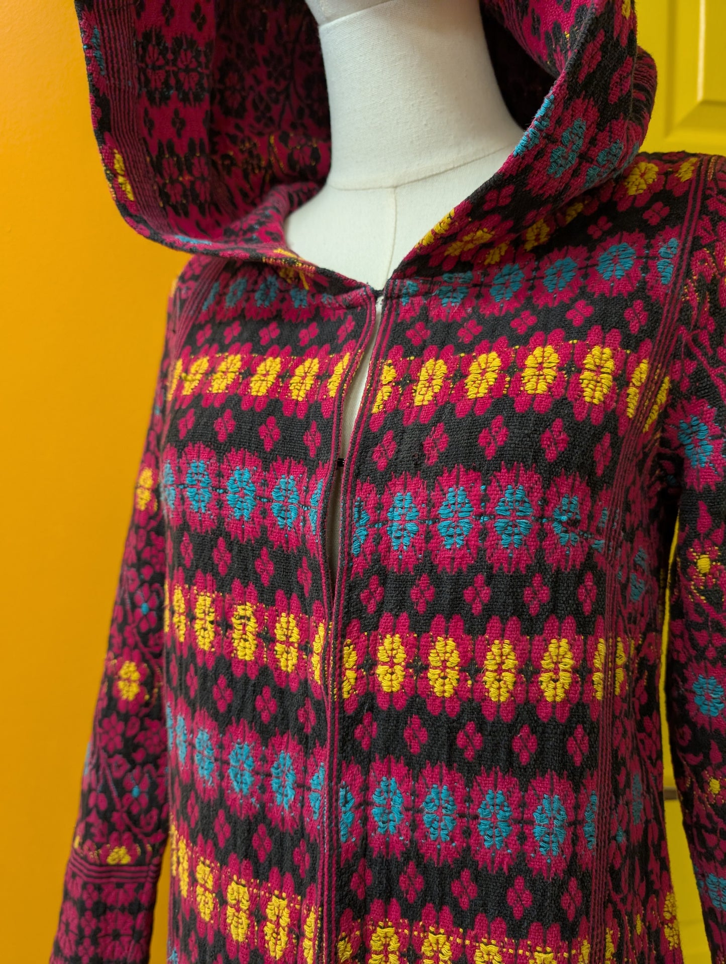 1960s Forbidden Fruit cotton tapestry hooded coat - XS/S