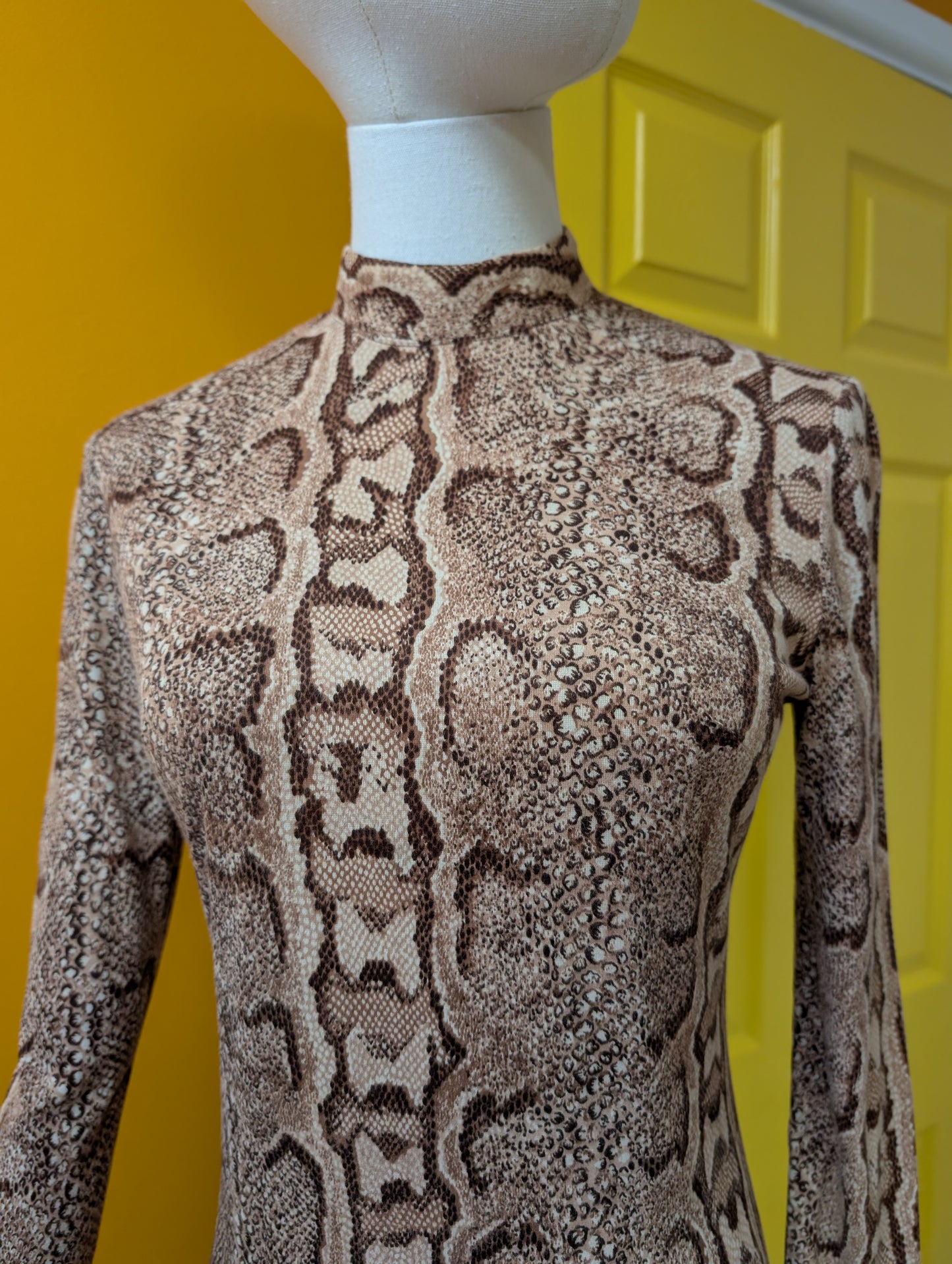 1960s snakeskin print mini dress - S/8