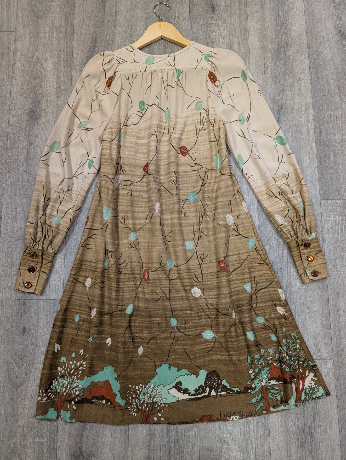 1970s Louis Caring autumnal novelty print dress - XS/S/6/8