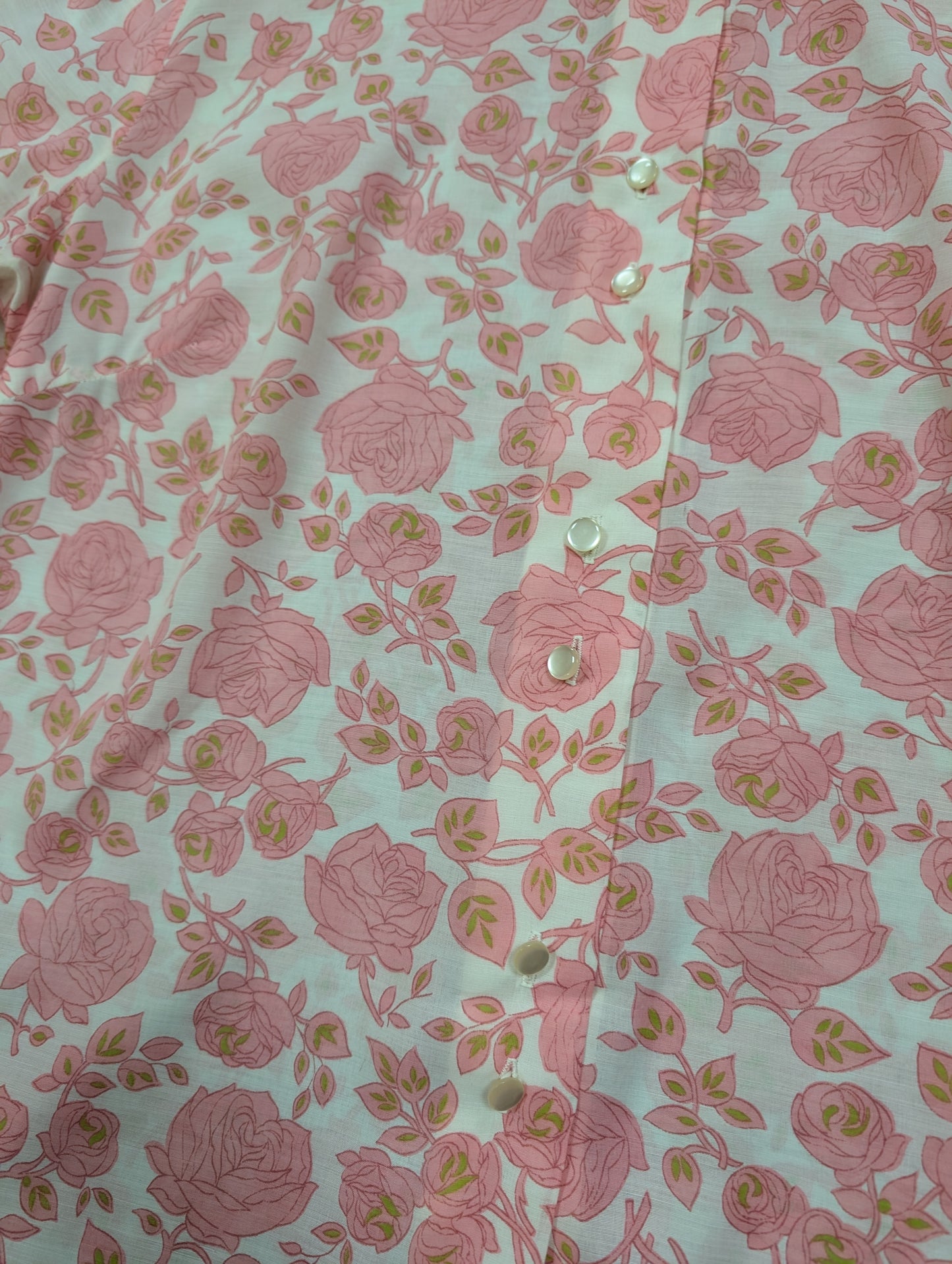 1960s St Michael pink floral blouse - M