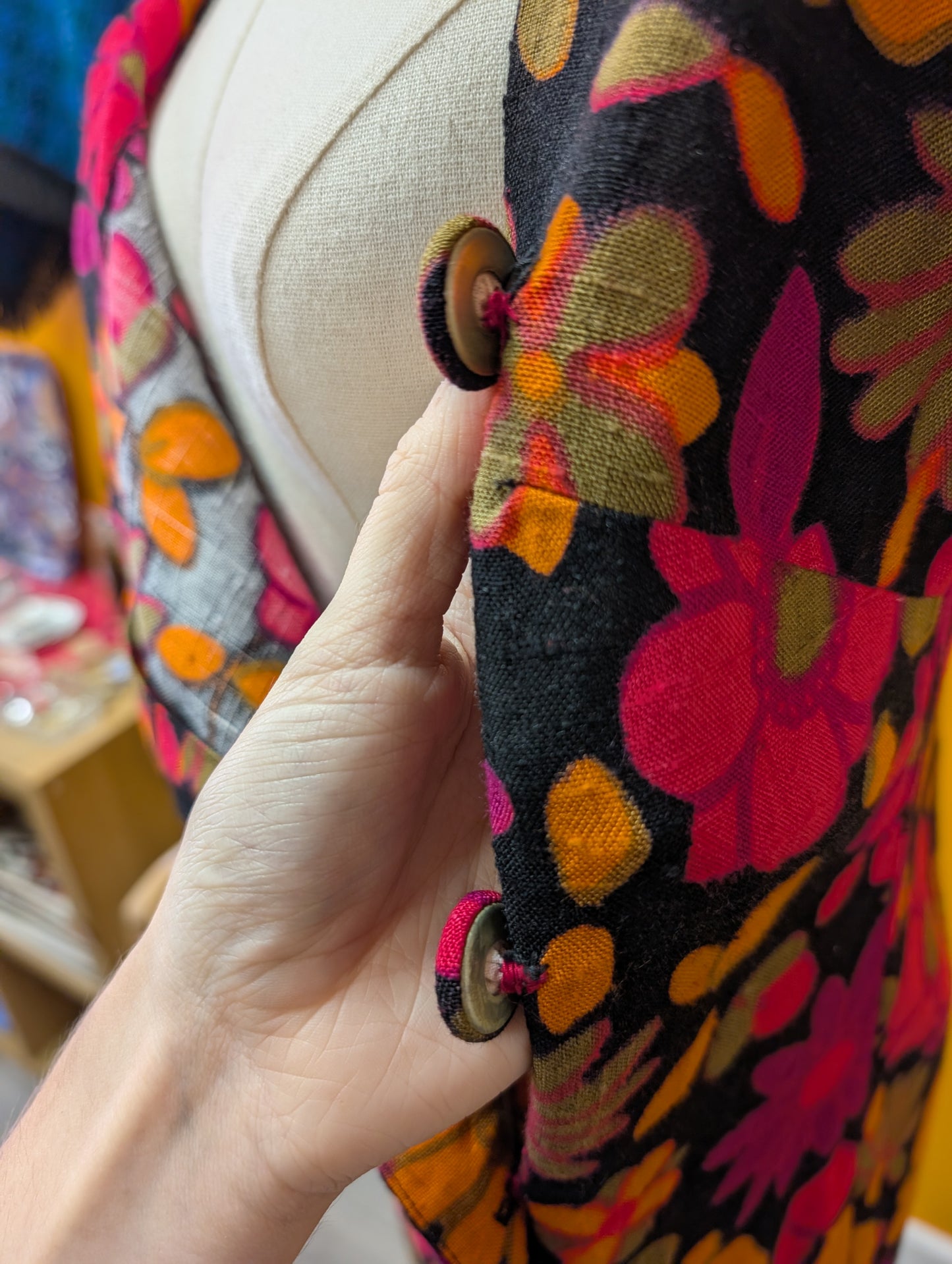 1960s Carnegie floral dress - S/8/10