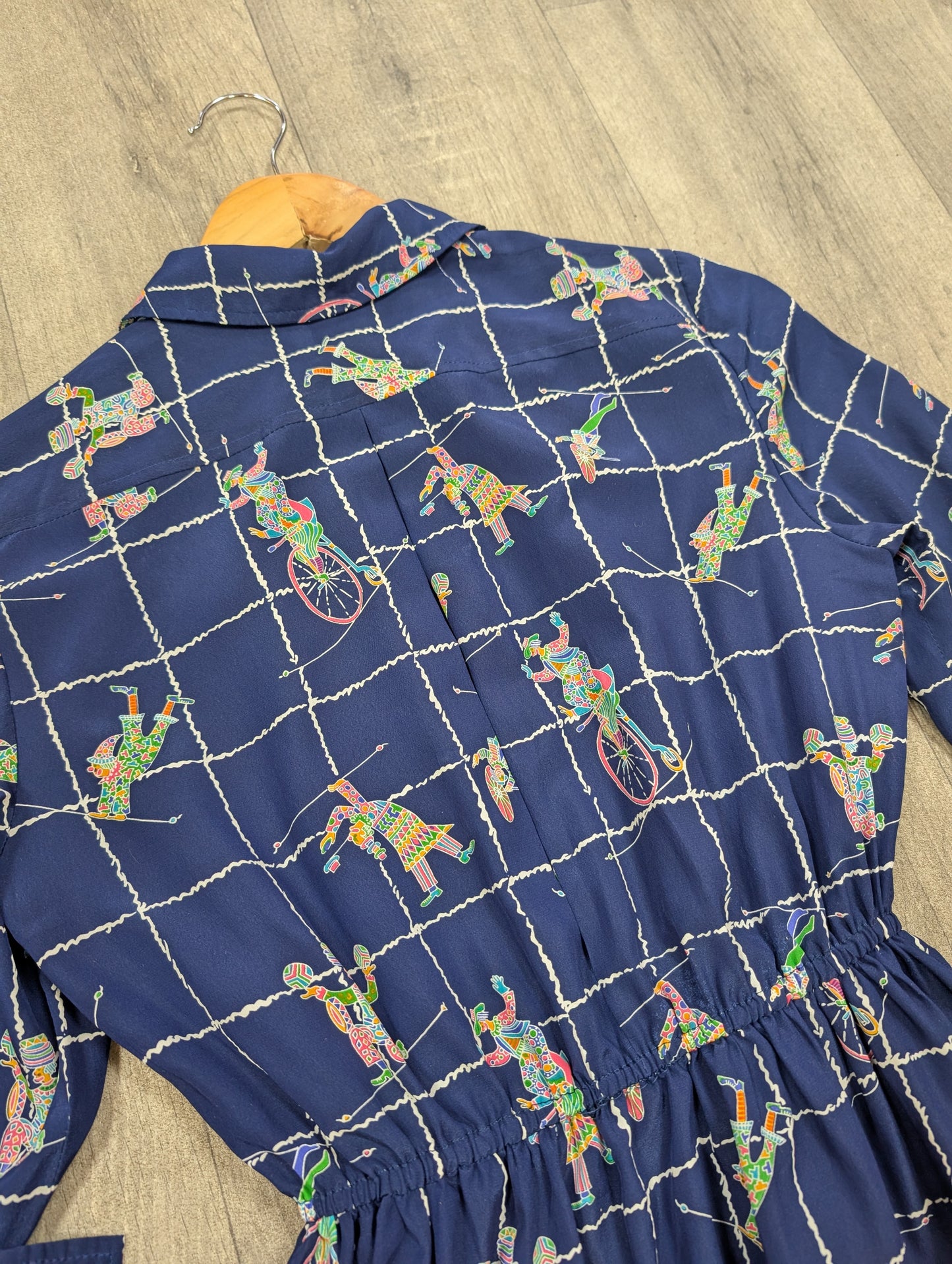 1980s clown print dress - XS