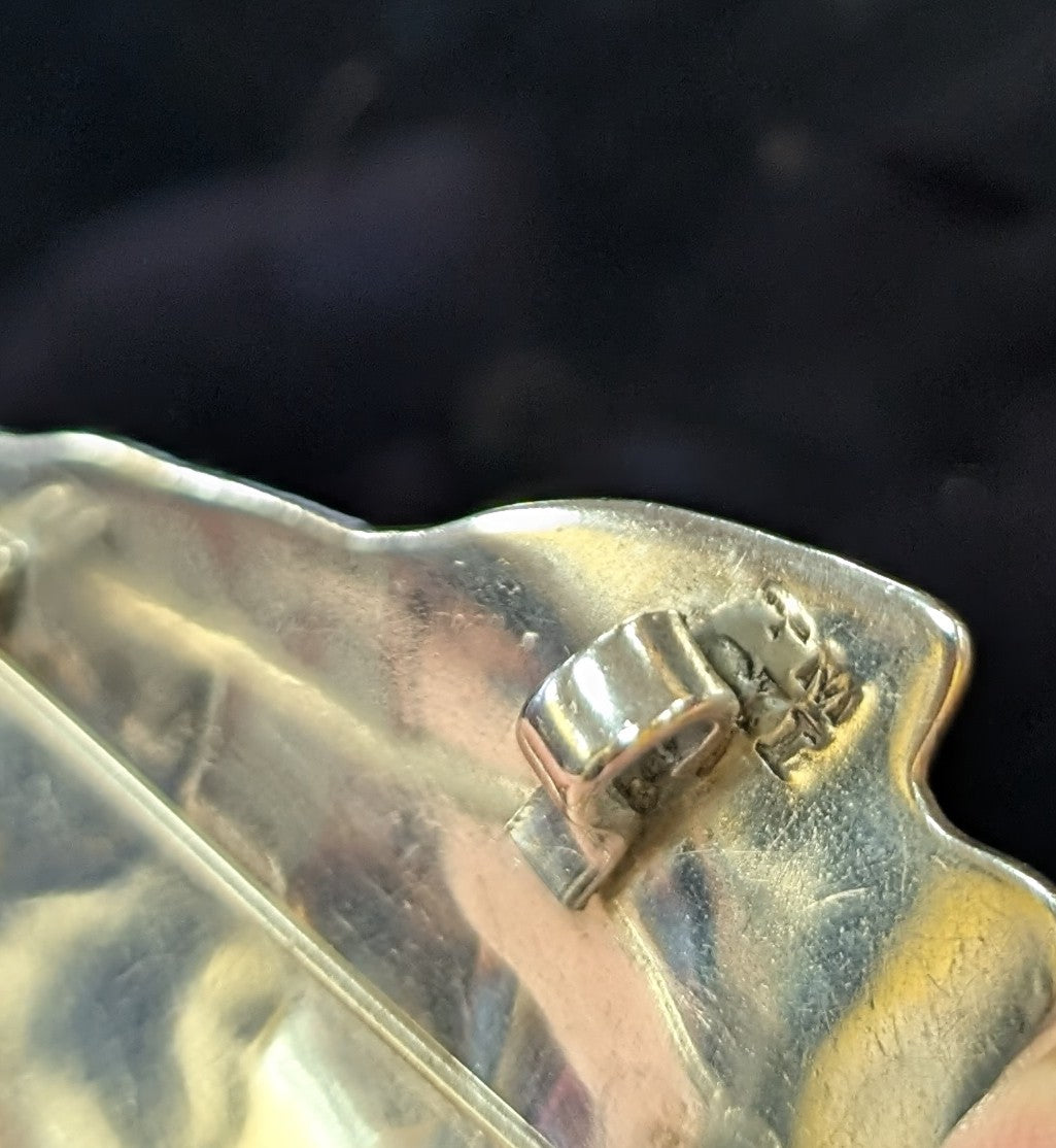 Mexican silver fish brooch/pendant