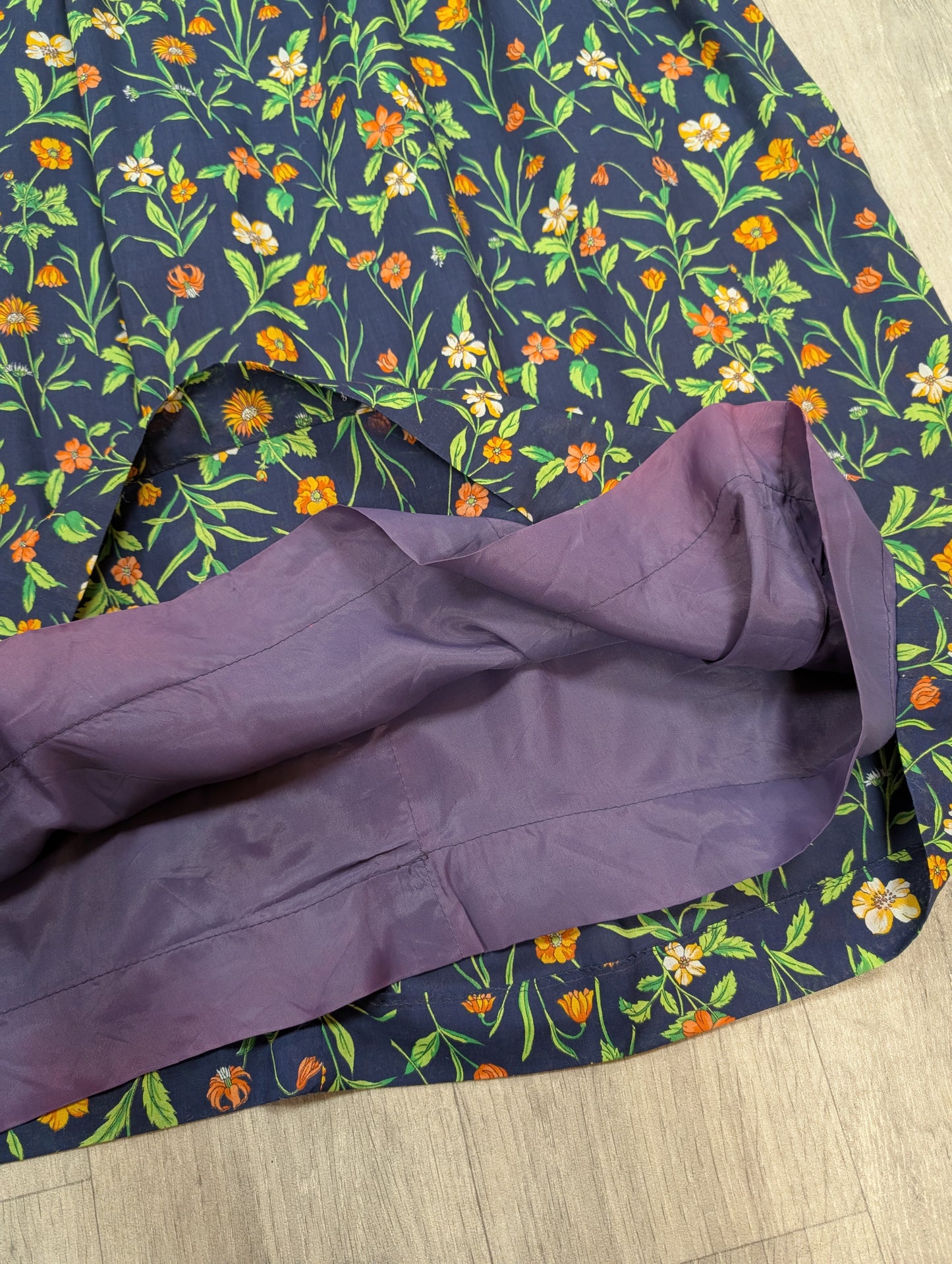 Incredible 60s/70s Quad floral maxi dress - XS