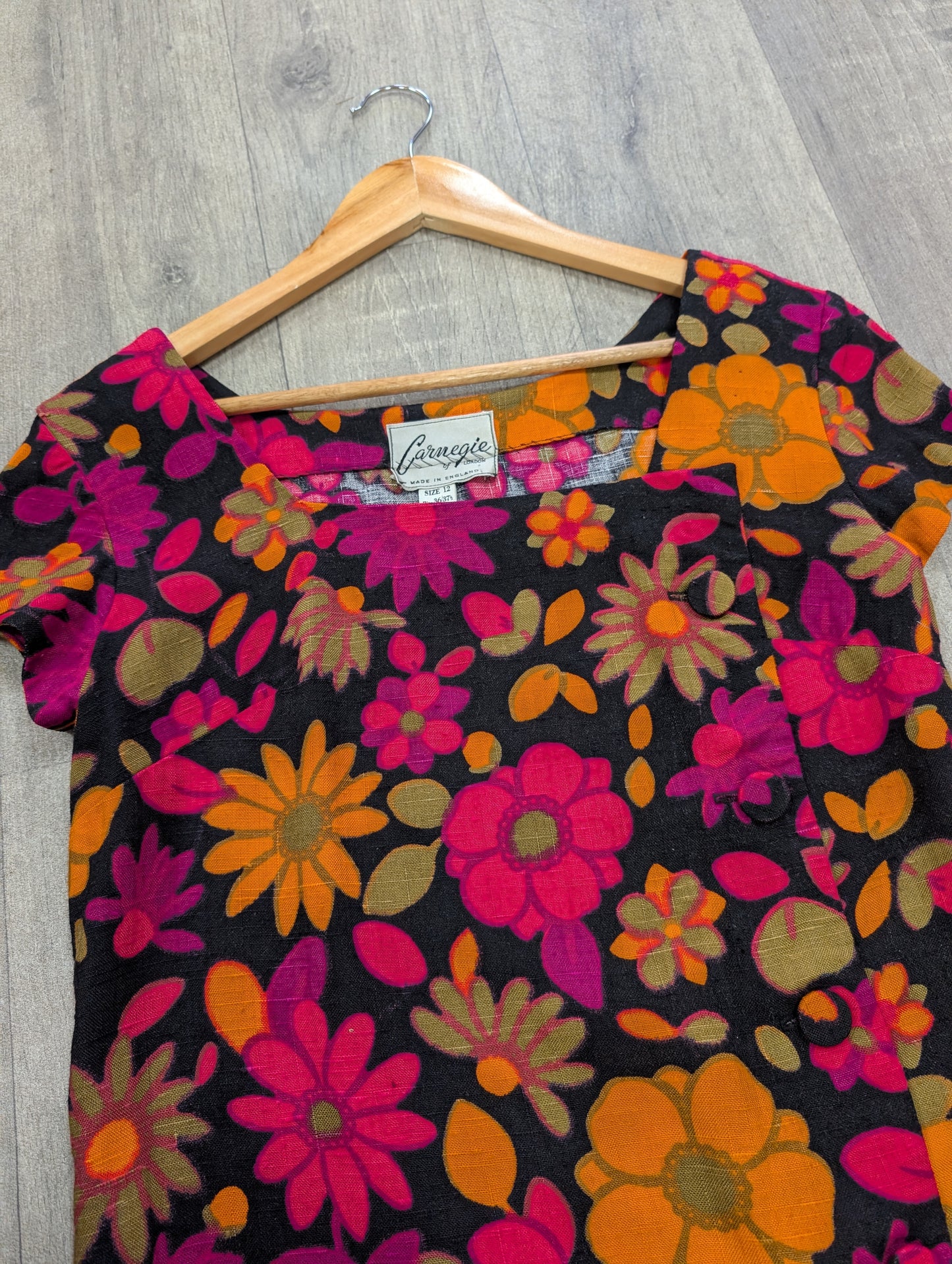 1960s Carnegie floral dress - S/8/10
