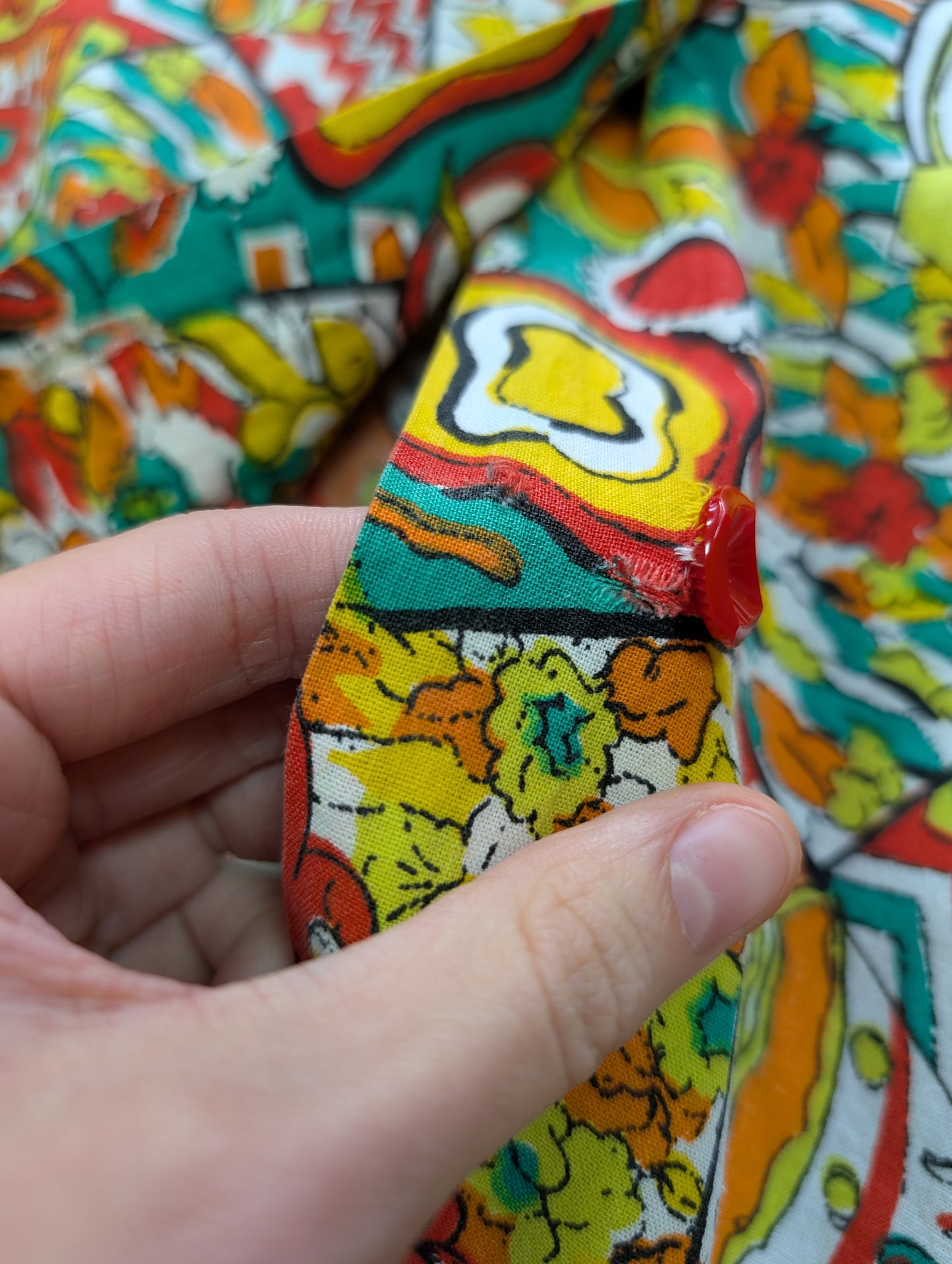 Abstract print cotton shirt - L