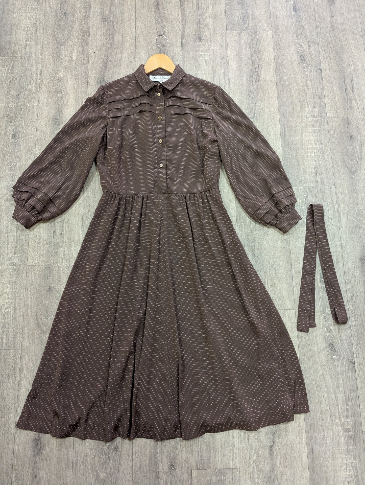 1970s Susan Small brown dress - M/12