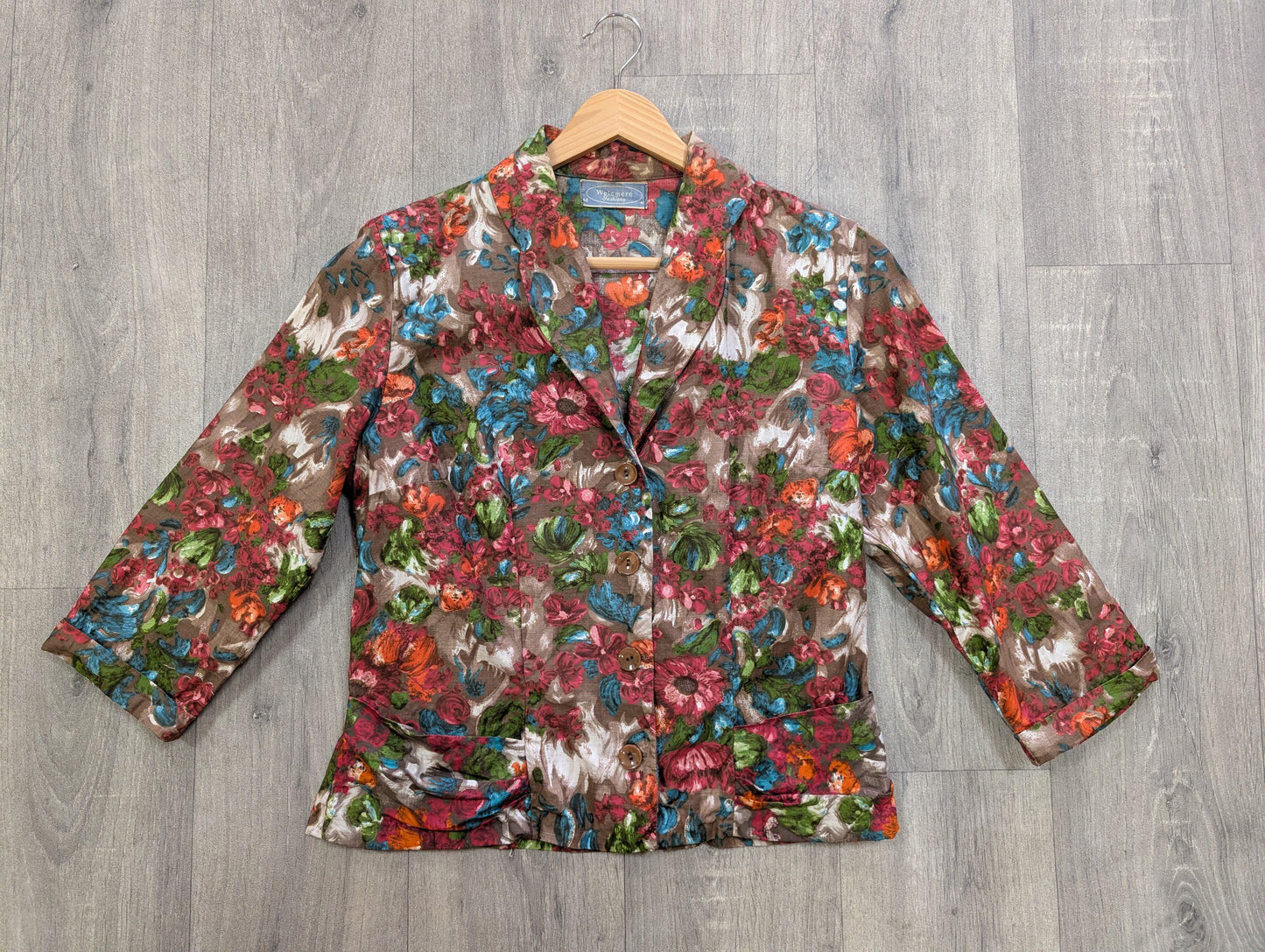50s/60s Welsmere cotton dress, belt & jacket - S/10