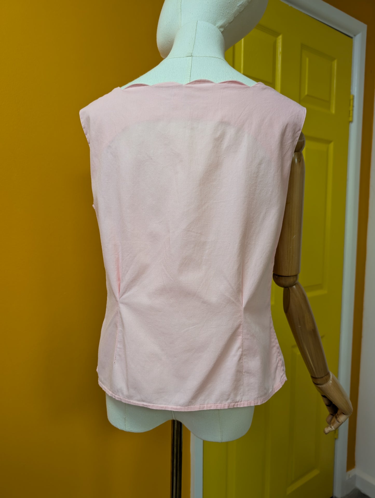 1950s Red Girl pink cotton top - M