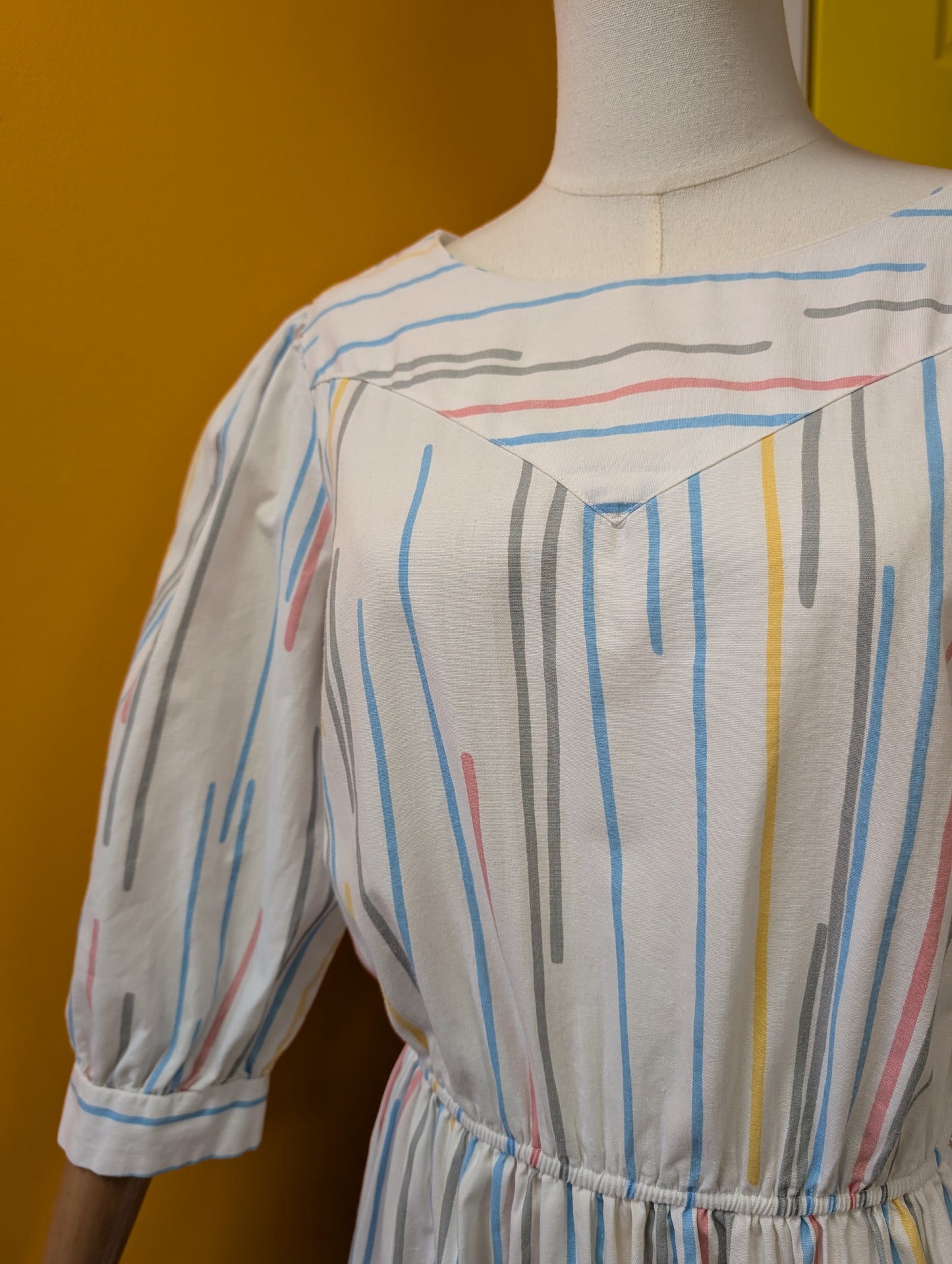 1980s Stuart Alan white cotton dress - M