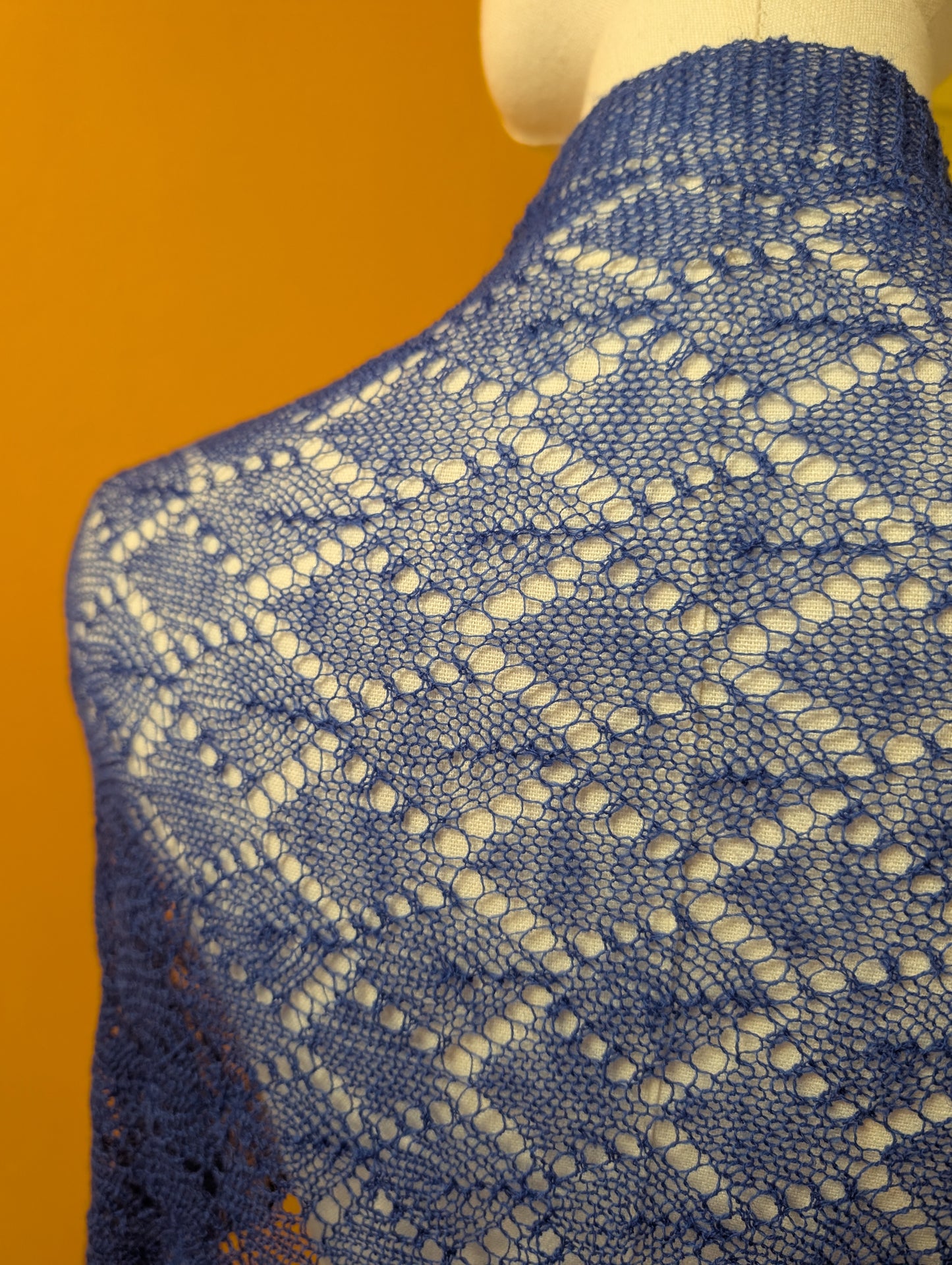 80s/90s Laura Ashley blue wool shawl/scarf