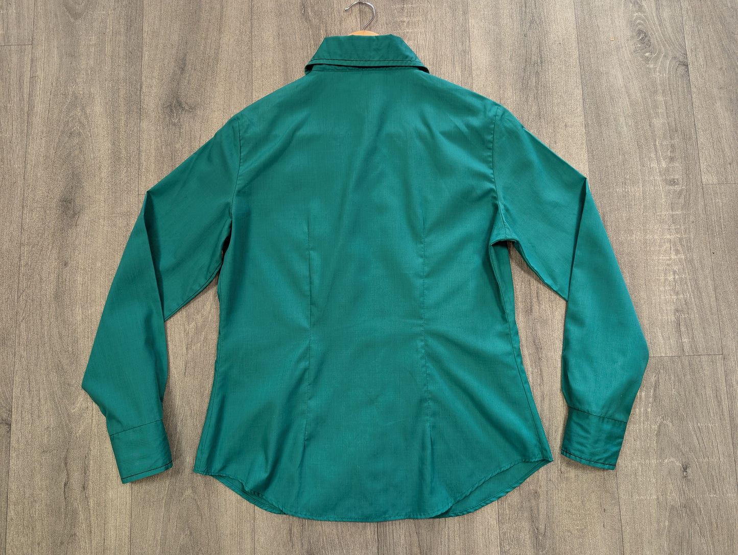 1970s green dagger collar shirt - S/M