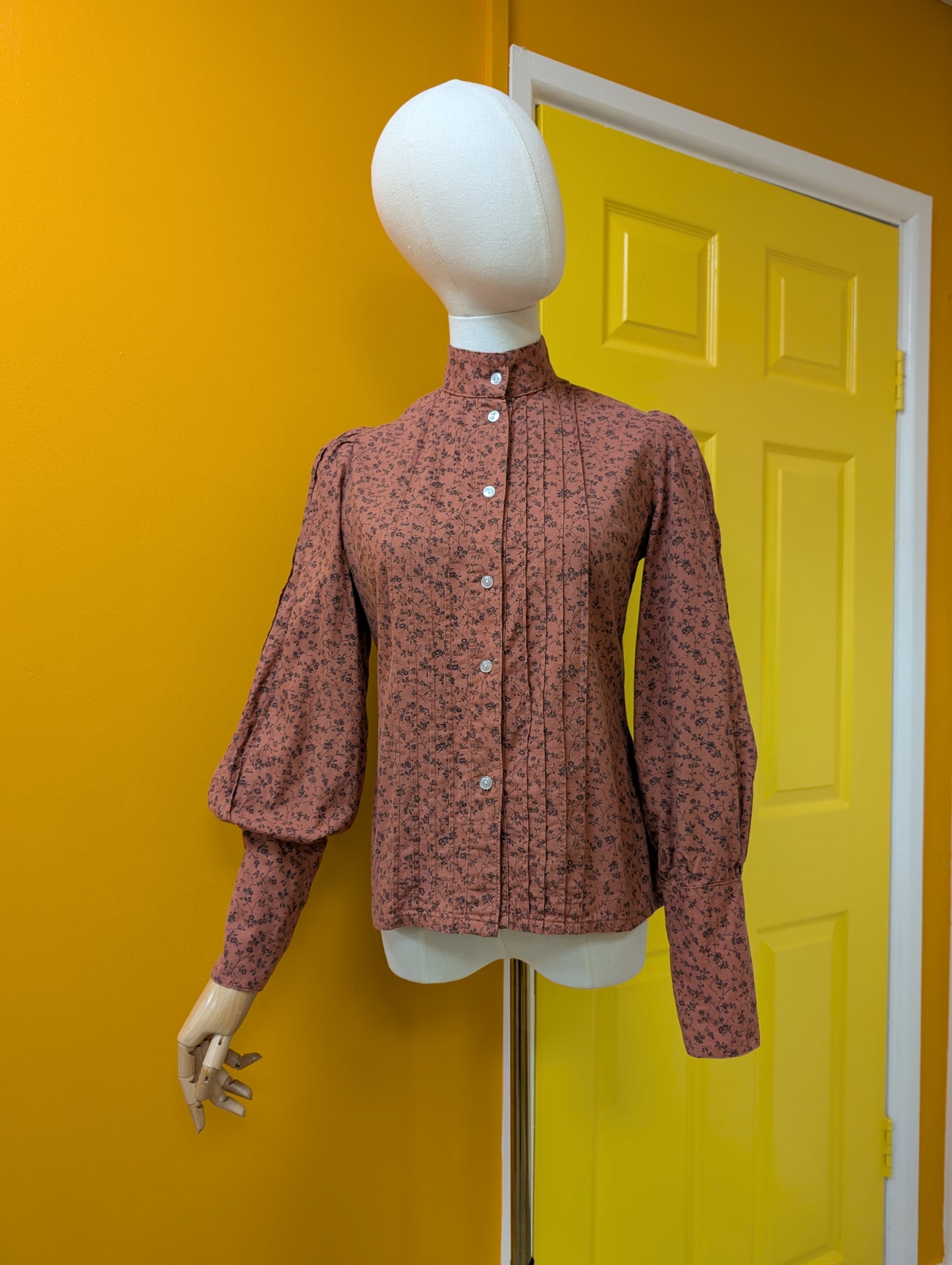 1970s Laura Ashley made in Wales cotton shirt - XS/S