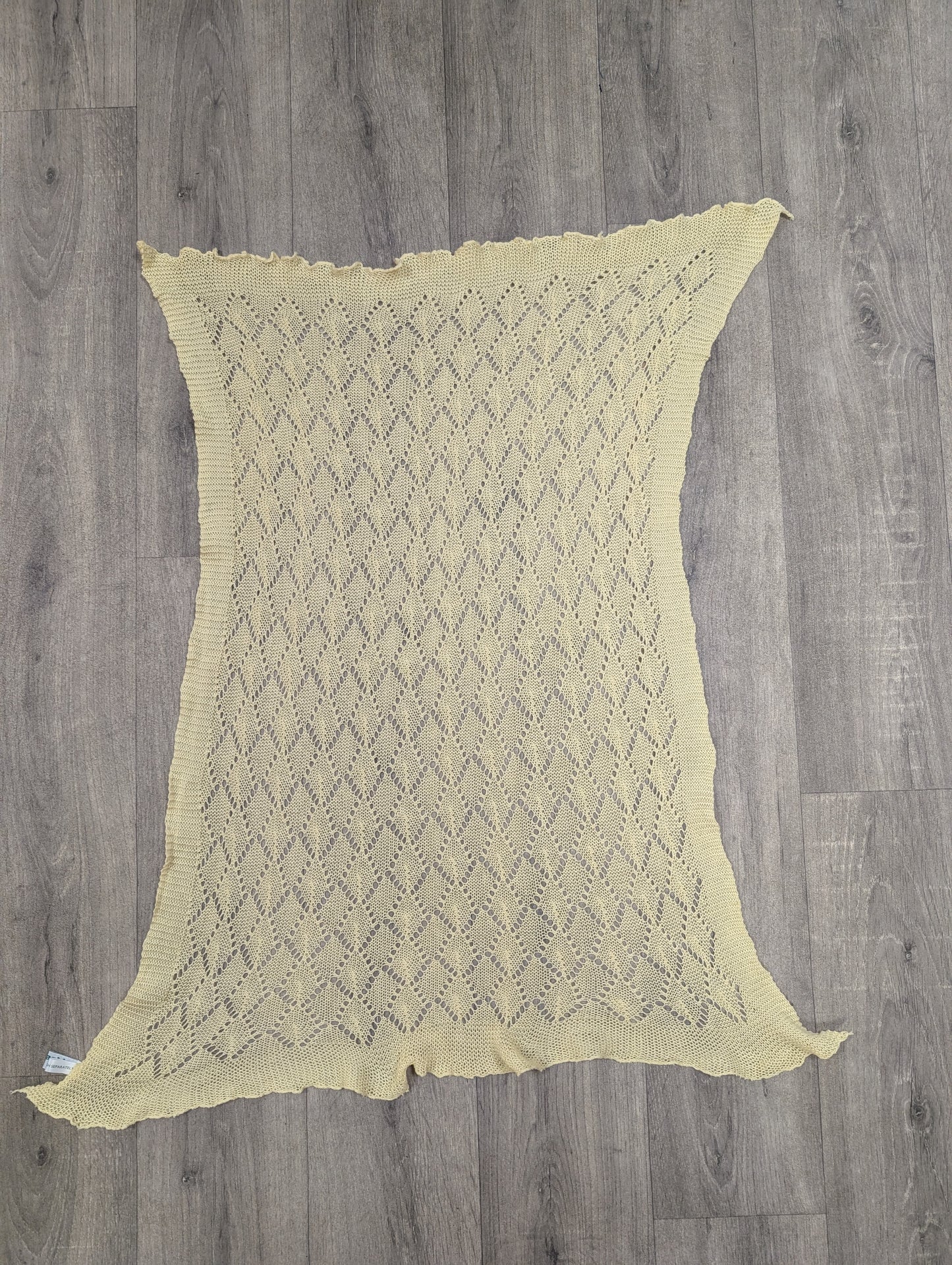 80s/90s Laura Ashley yellow cotton shawl/scarf