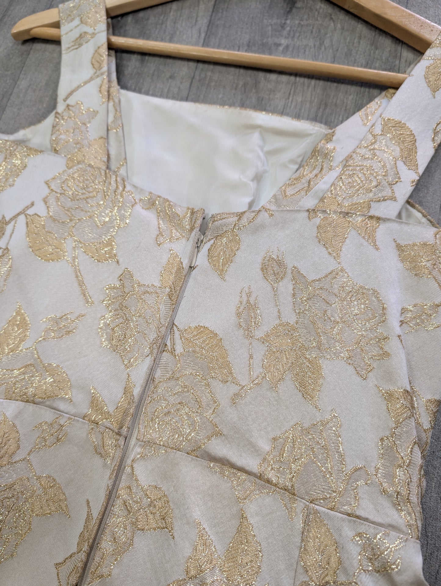 Gold brocade party dress - S/8