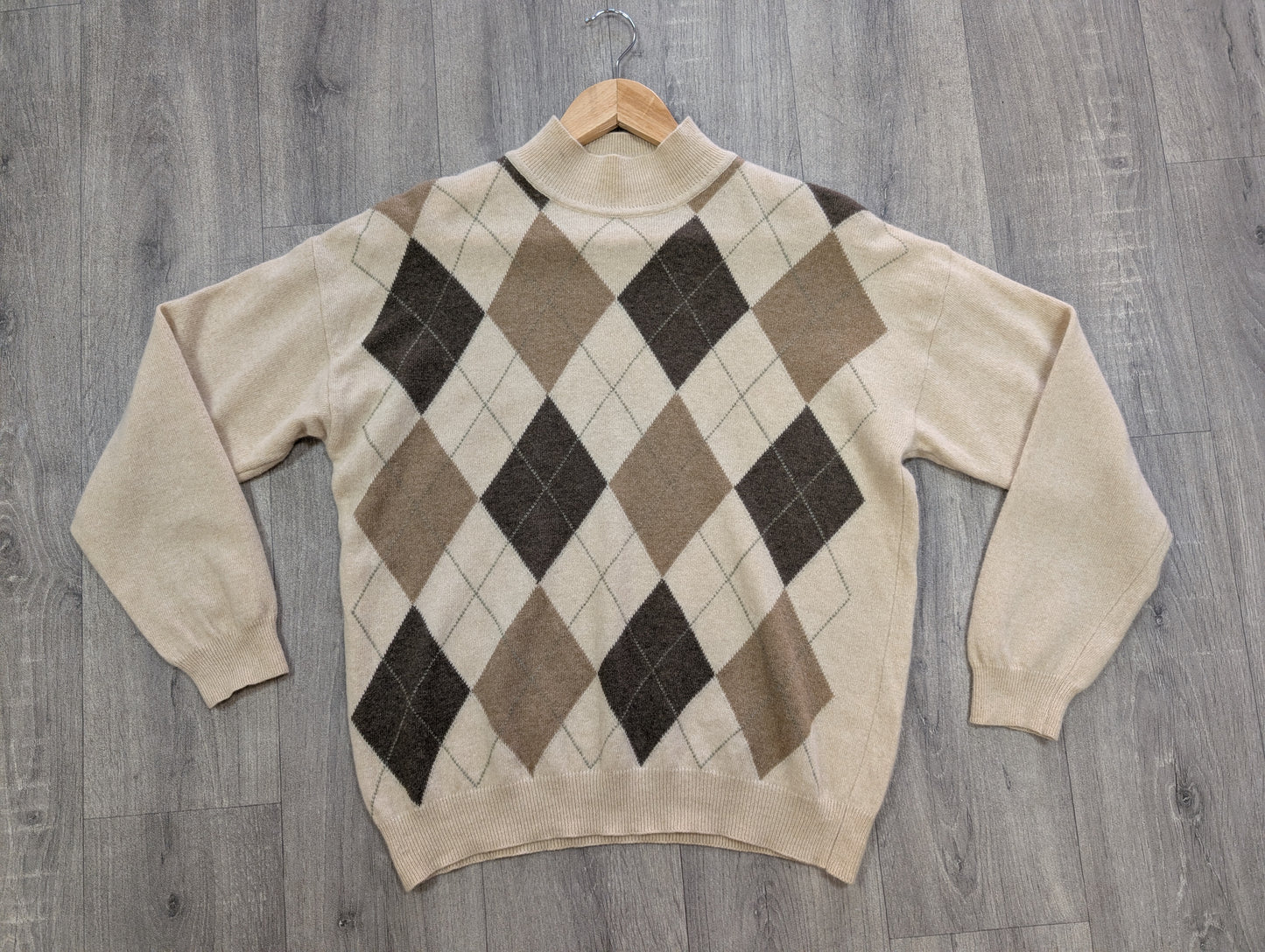 1990s St Michael lambswool/cashmere/angora argyle jumper - M