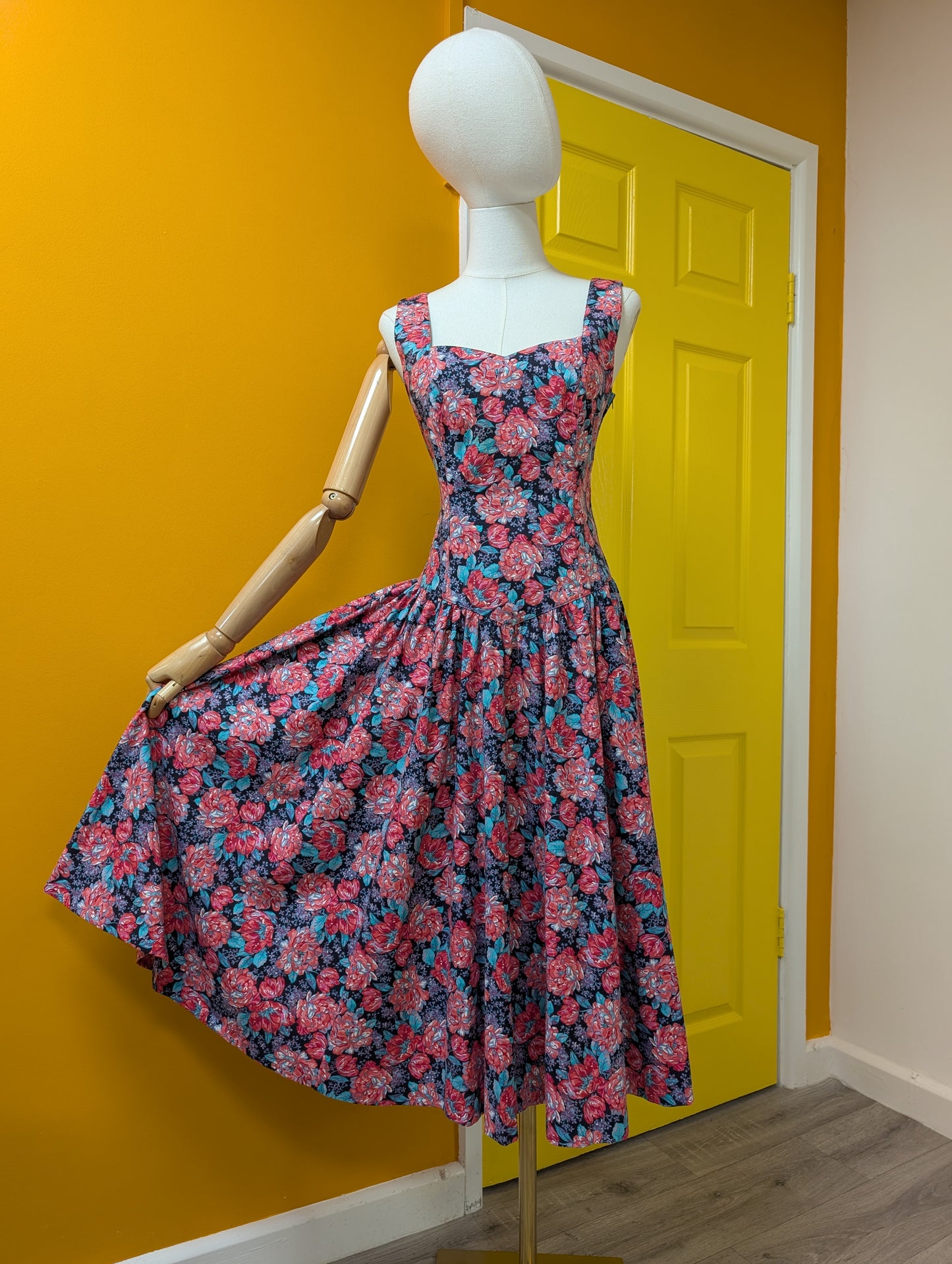 1980s Laura Ashley bow back dress and jacket - S/10