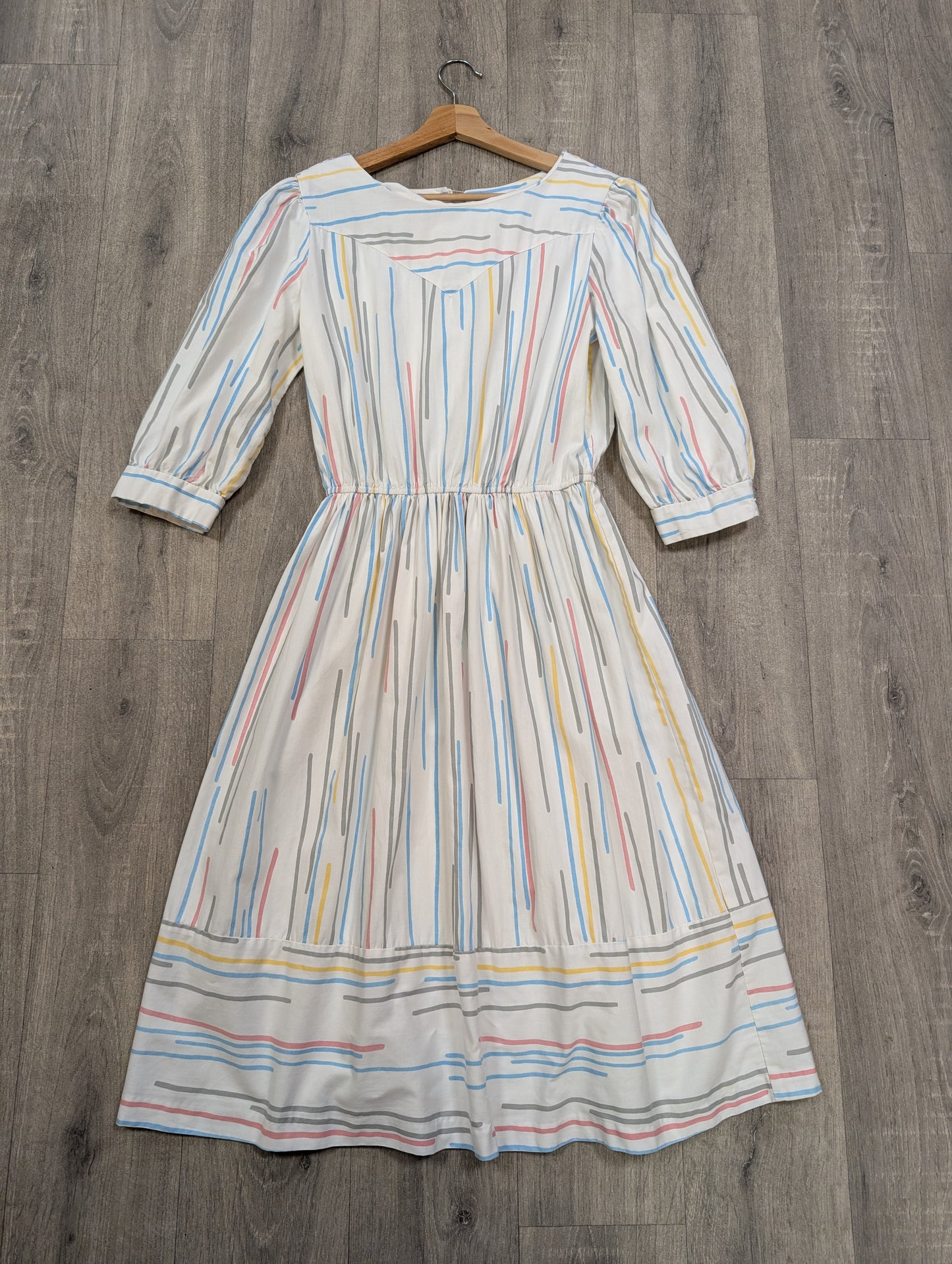 1980s Stuart Alan white cotton dress - M