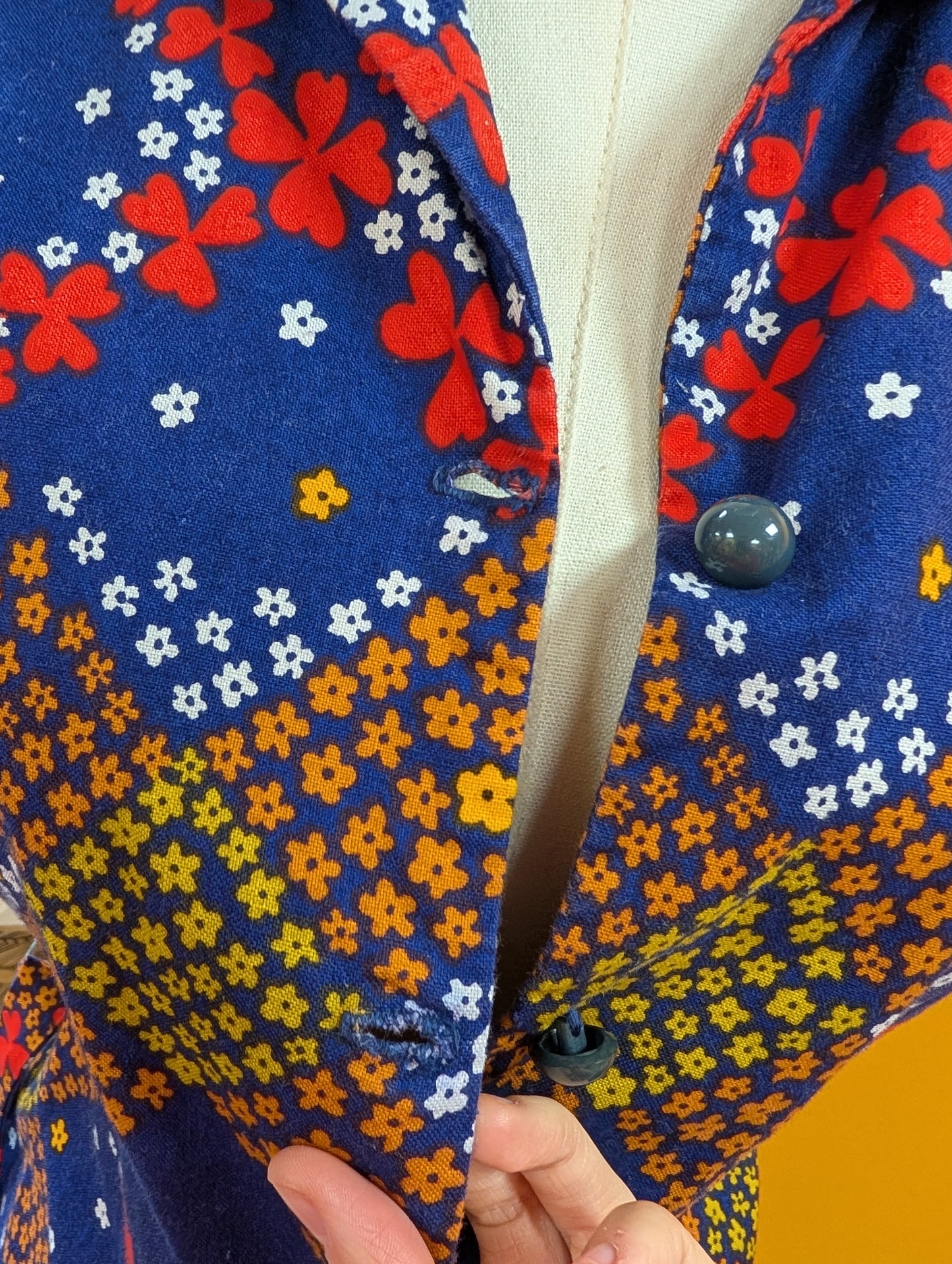1970s English Lady cotton dress - S/8